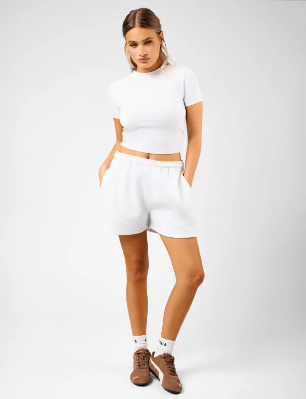 Kaiia The Label Seam Detail Side Pocket Shorts Light Grey Marl sold by Public Desire