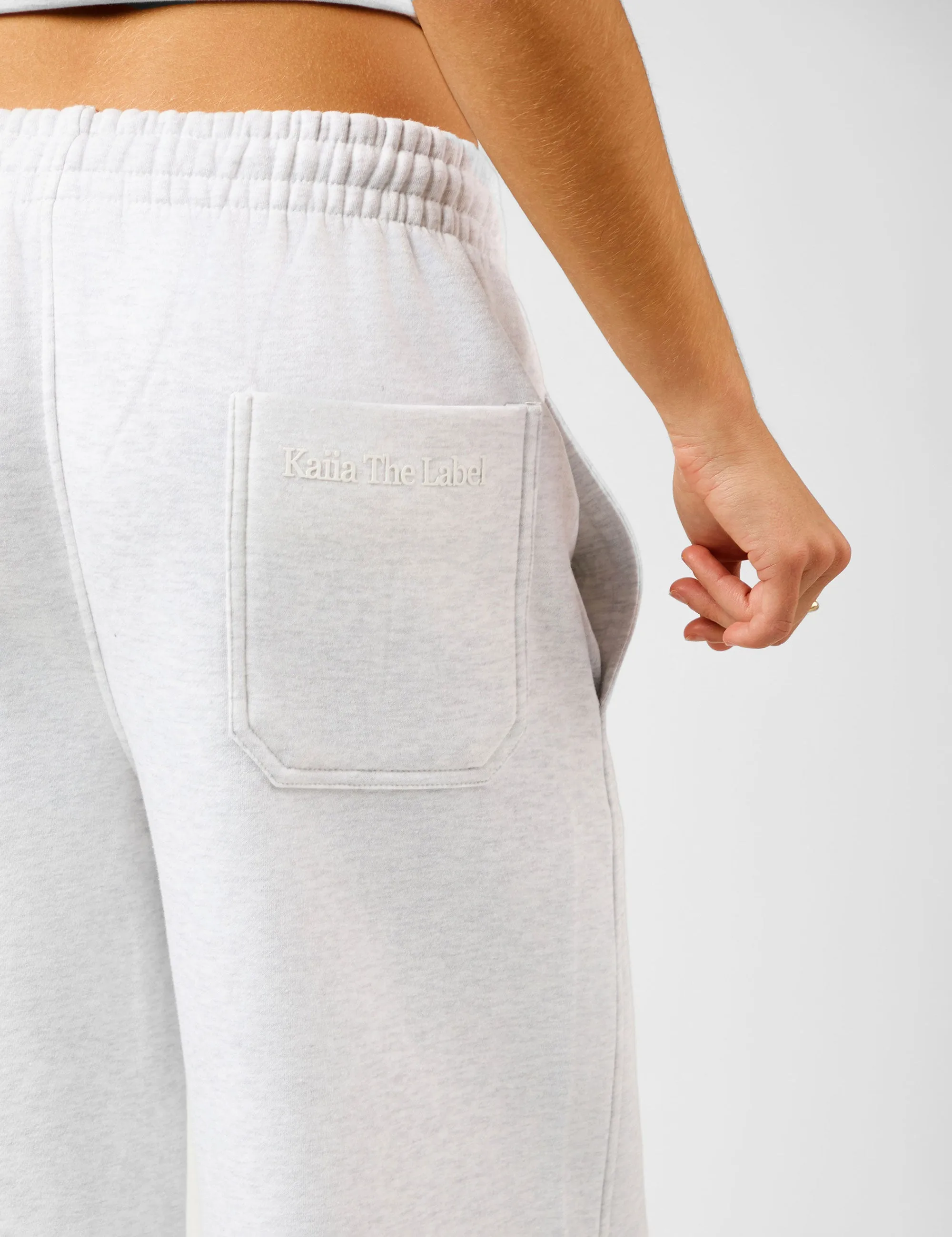 Kaiia The Label Seam Detail Side Pocket Barrel Leg Joggers Light Grey Marl sold by Public Desire product image thumbnail 3