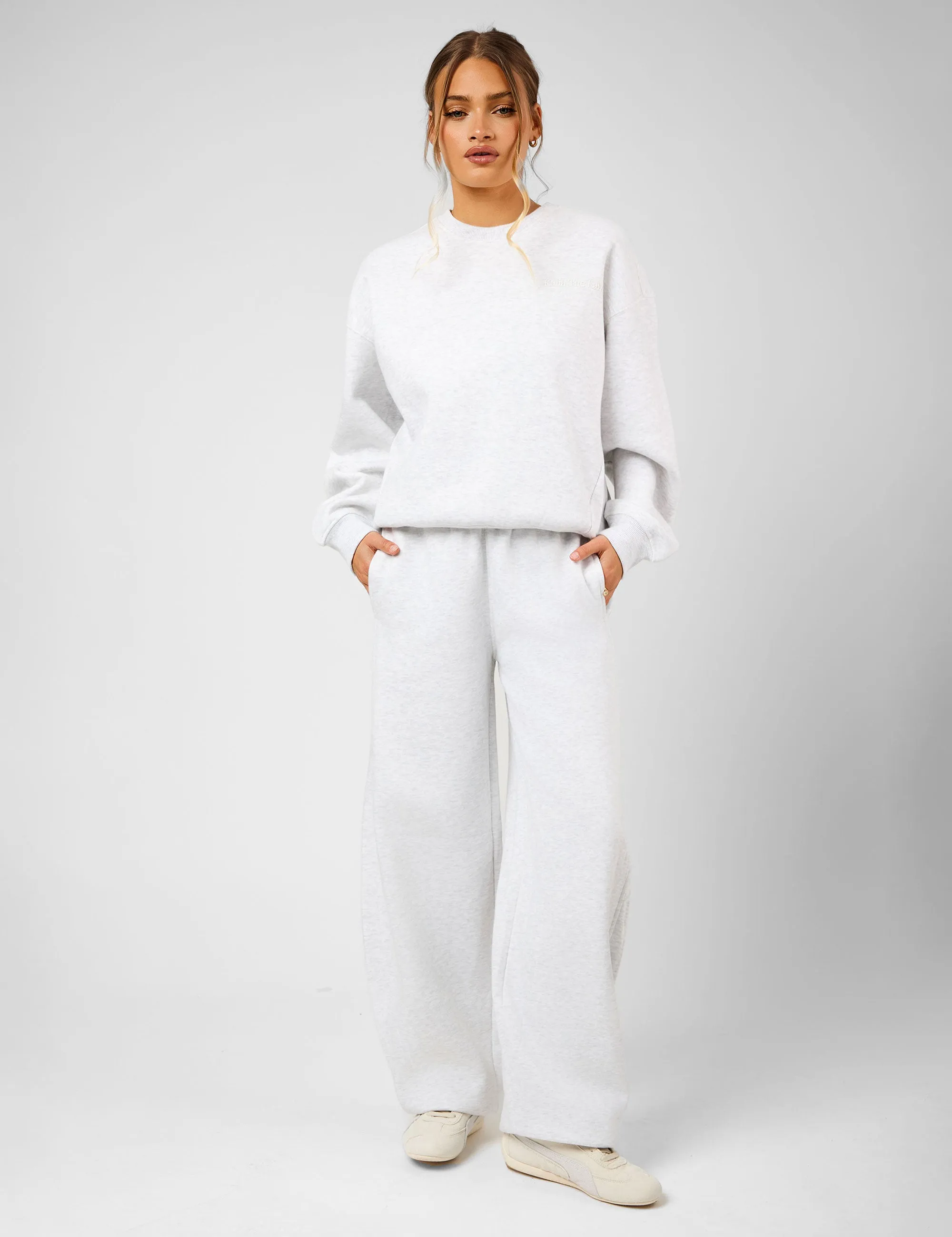 Kaiia The Label Seam Detail Oversized Sweatshirt Light Grey Marl sold by Public Desire product image thumbnail 4