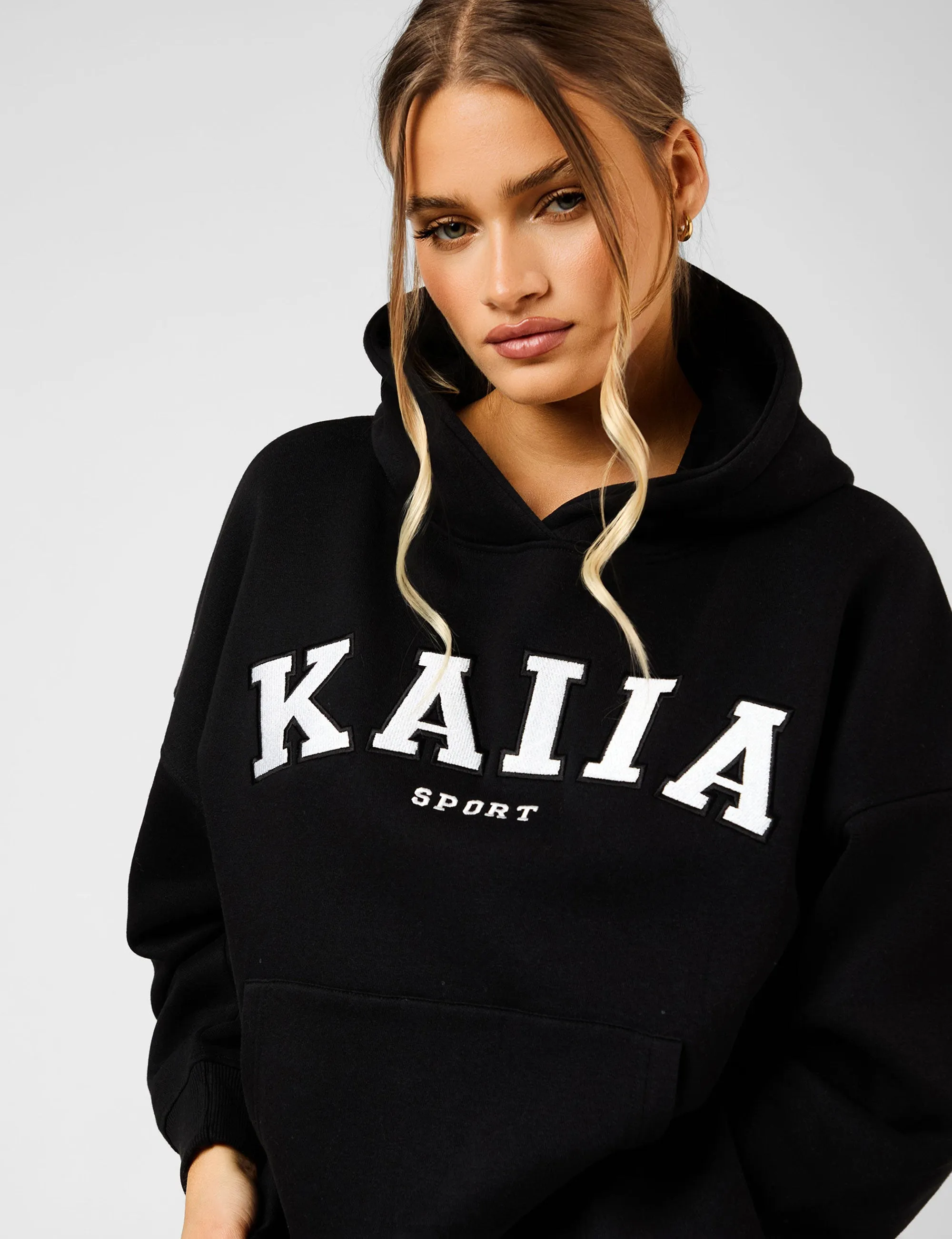 Kaiia Sport Oversized Hoodie Black & White sold by Public Desire product image thumbnail 4