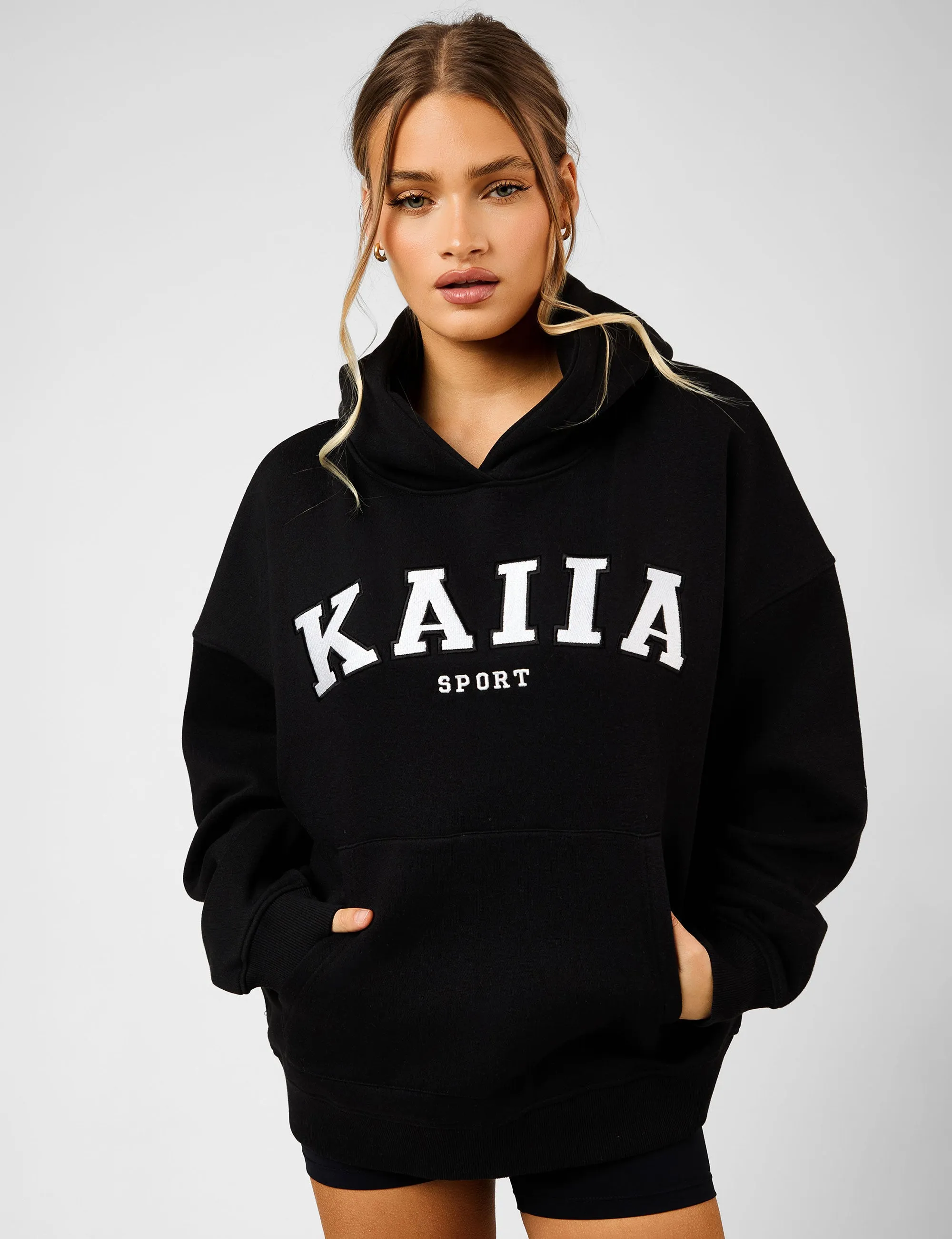 Kaiia Sport Oversized Hoodie Black & White sold by Public Desire