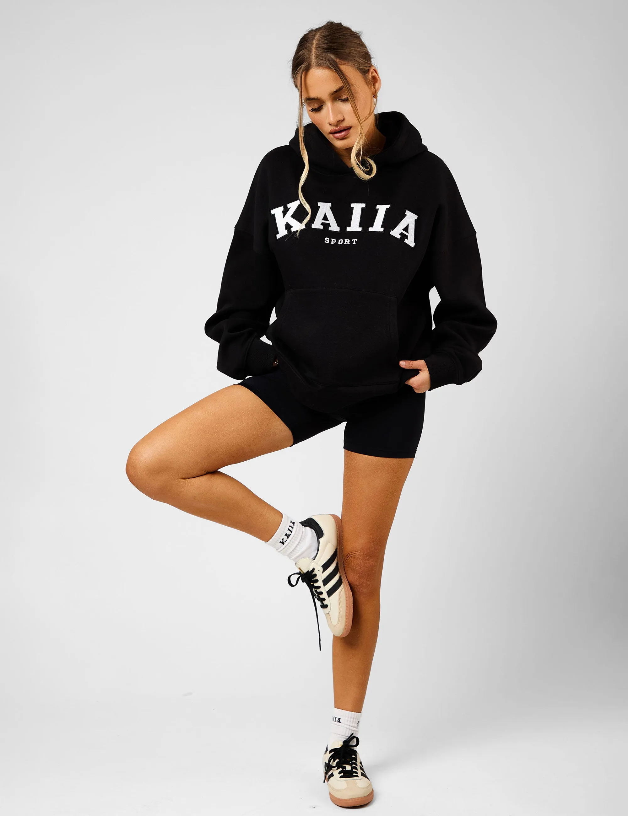 Kaiia Sport Oversized Hoodie Black & White sold by Public Desire product image thumbnail 3