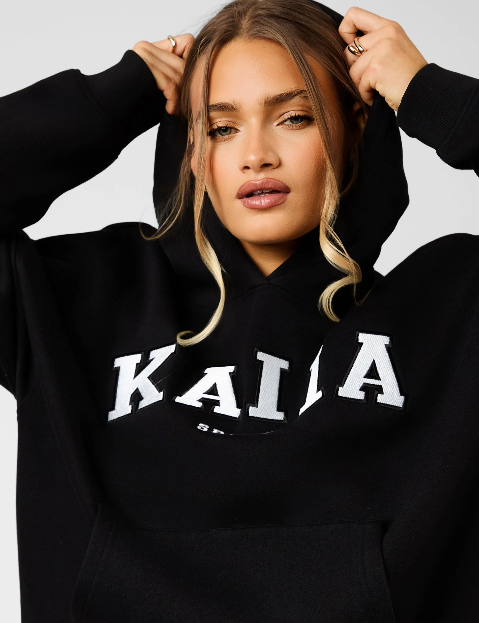 Kaiia Sport Oversized Hoodie Black & White sold by Public Desire product image thumbnail 2