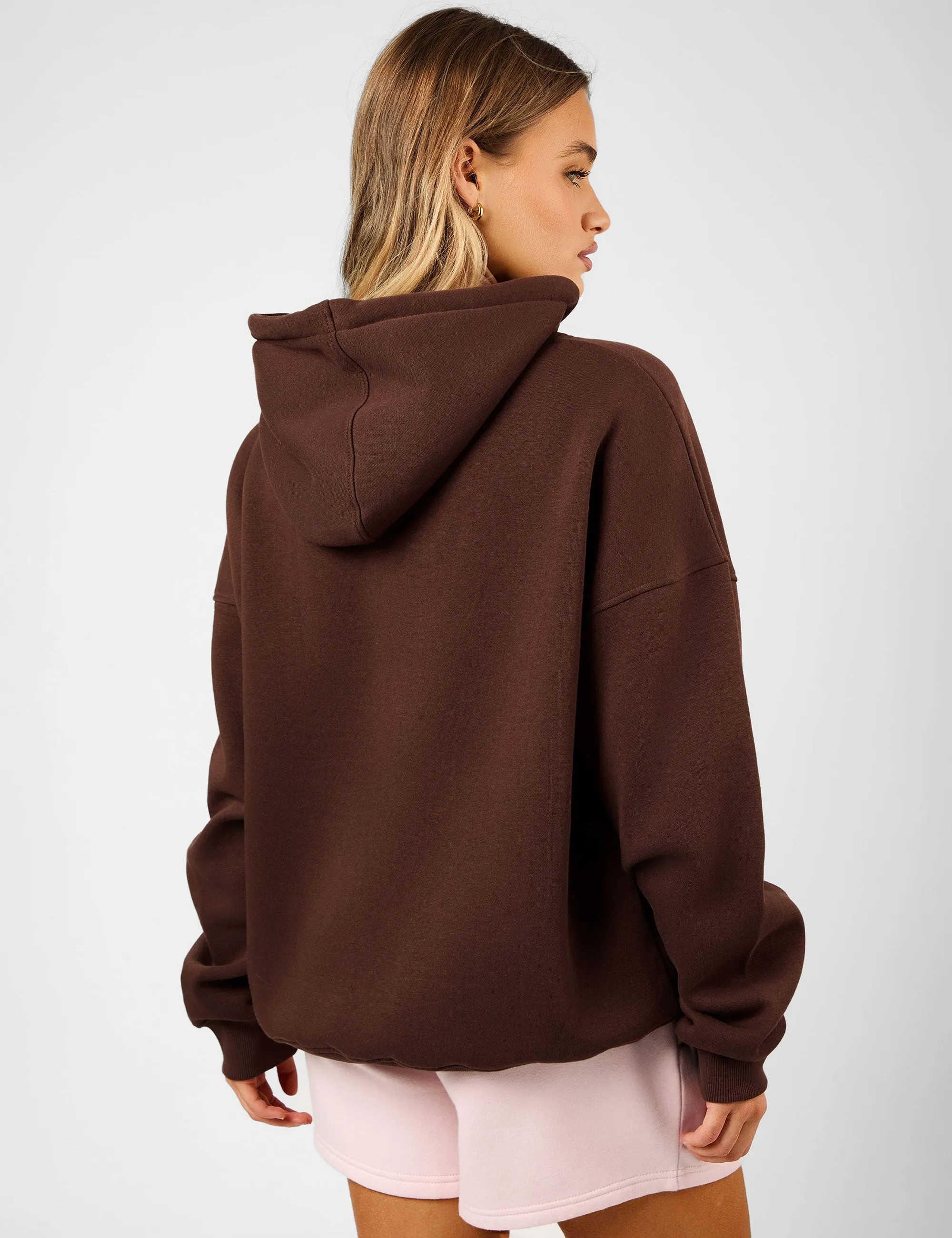 Kaiia Slogan Oversized Hoodie Peppercorn & Dusty Pink sold by Public Desire product image thumbnail 5