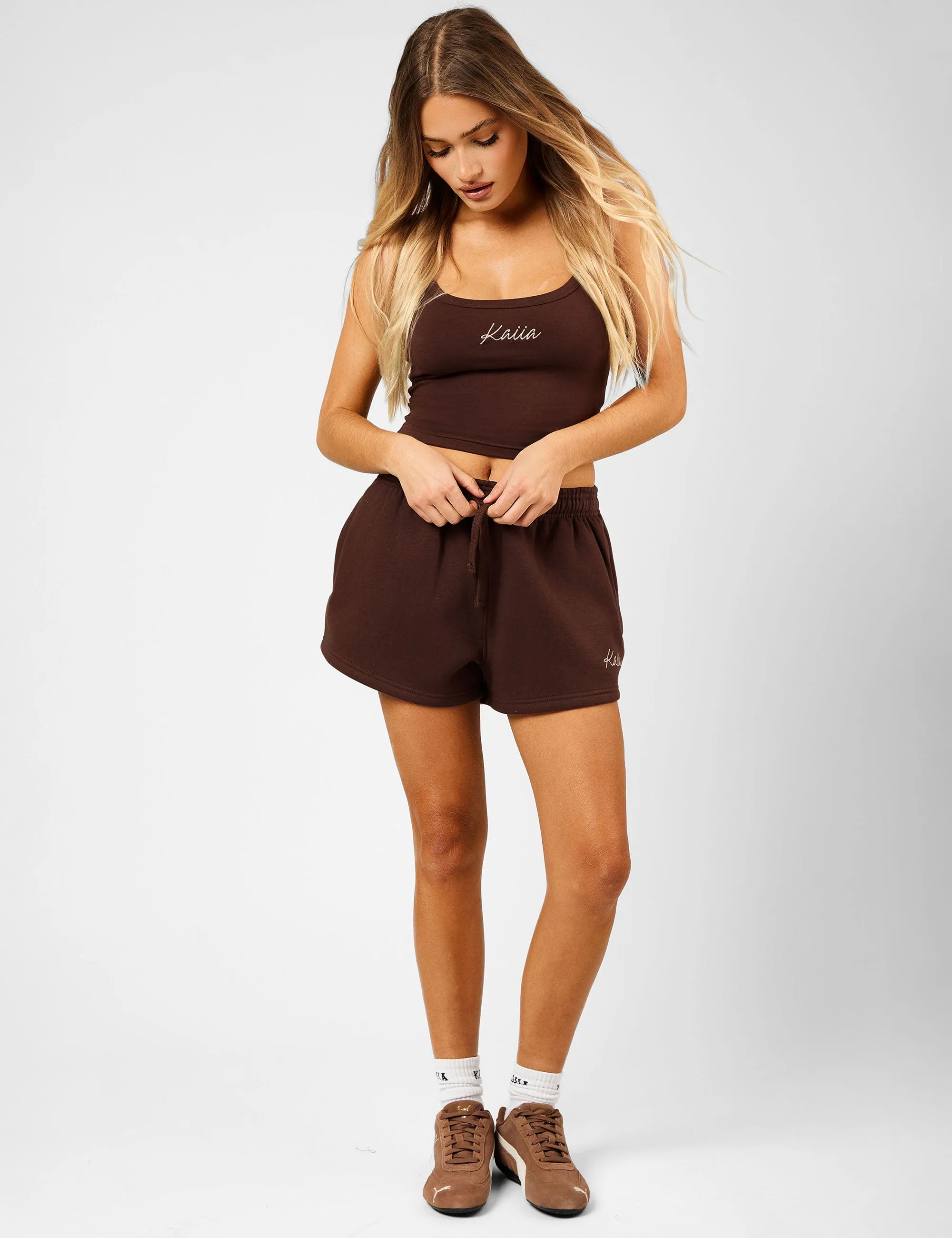 Kaiia Script Logo Vest Top Peppercorn sold by Public Desire product image thumbnail 5