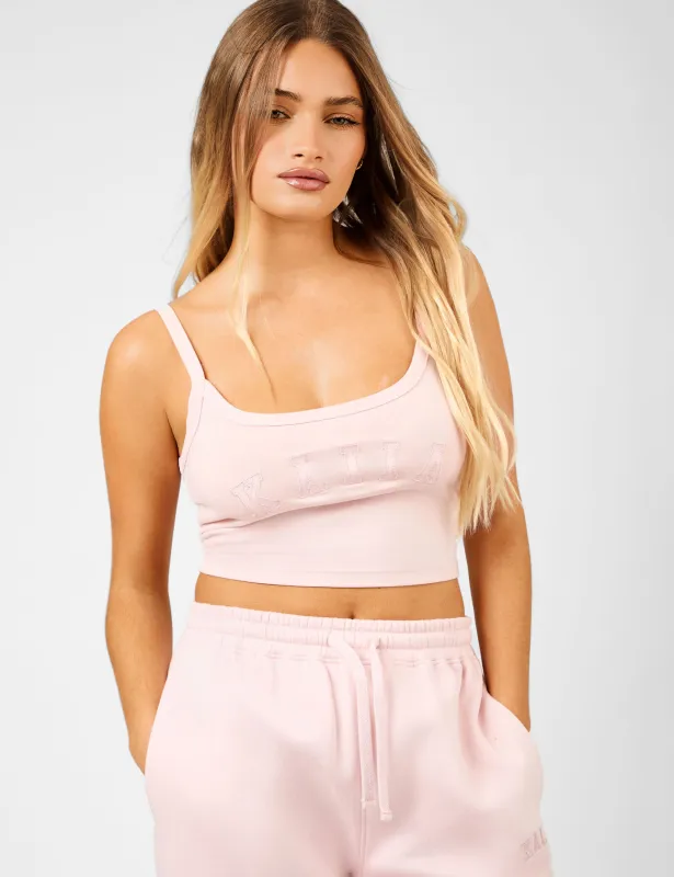 Kaiia Slogan Vest Top Dusty Pink sold by Public Desire