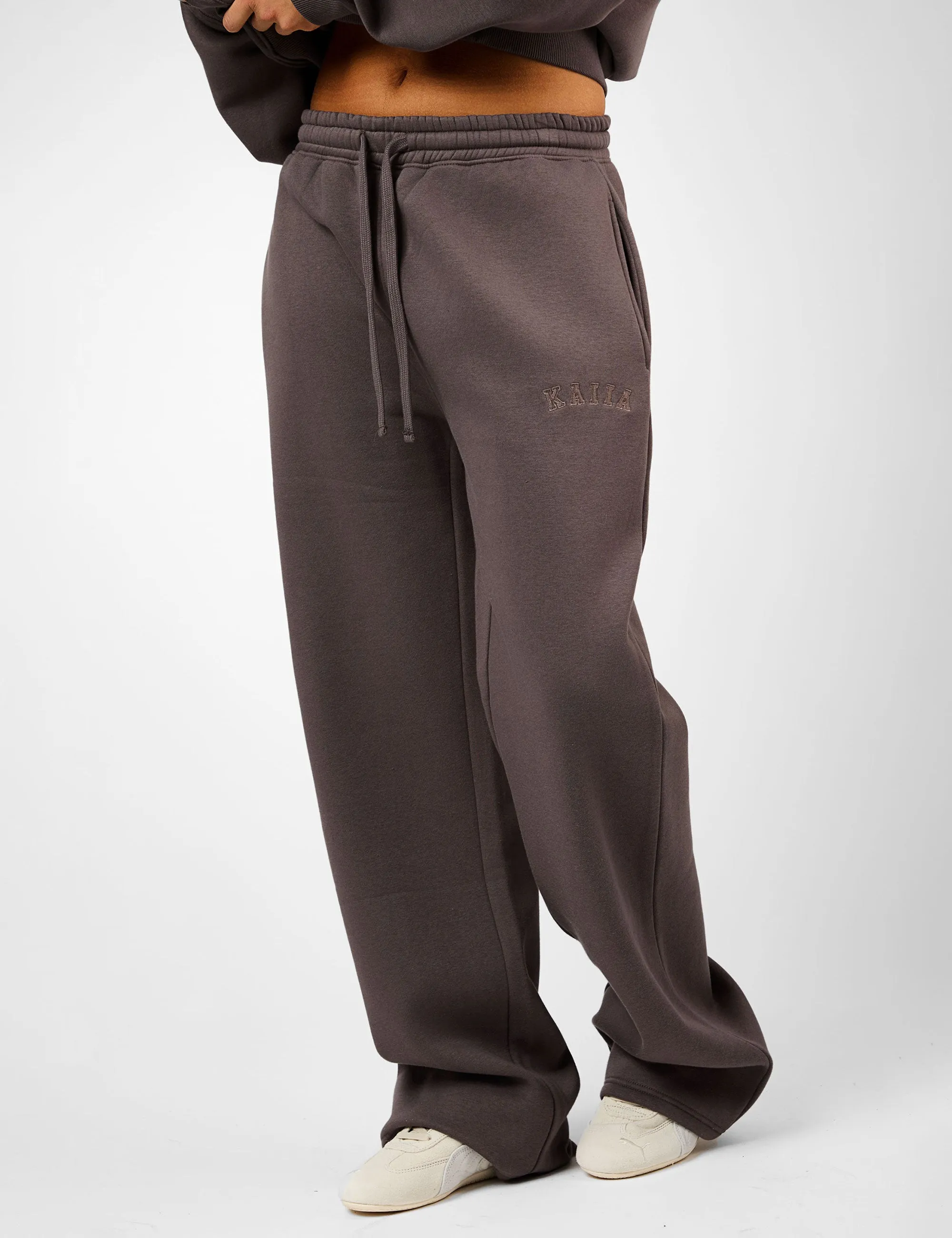 Kaiia Logo Wide Leg Joggers Mink sold by Public Desire product image thumbnail 2