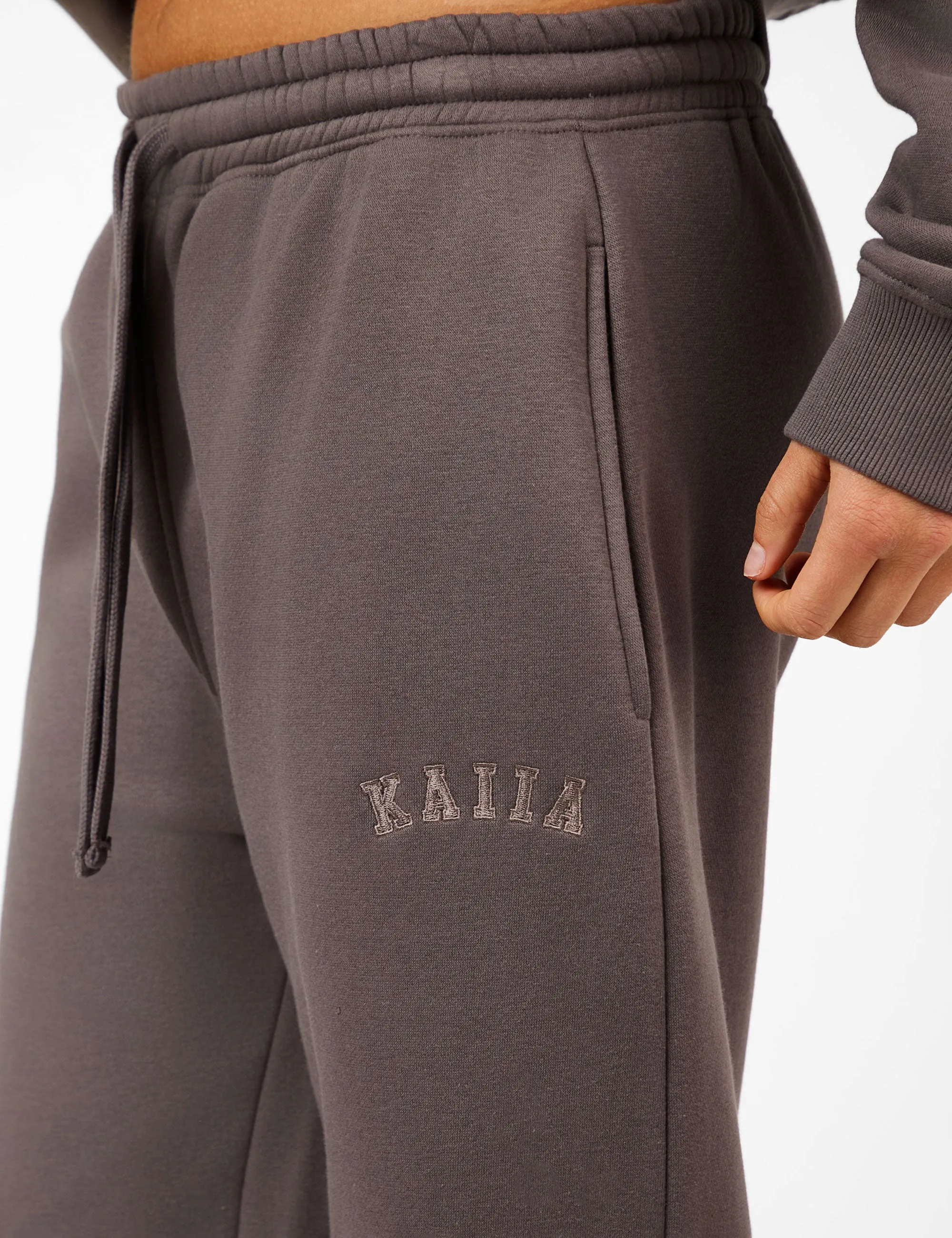 Kaiia Logo Wide Leg Joggers Mink sold by Public Desire product image thumbnail 3