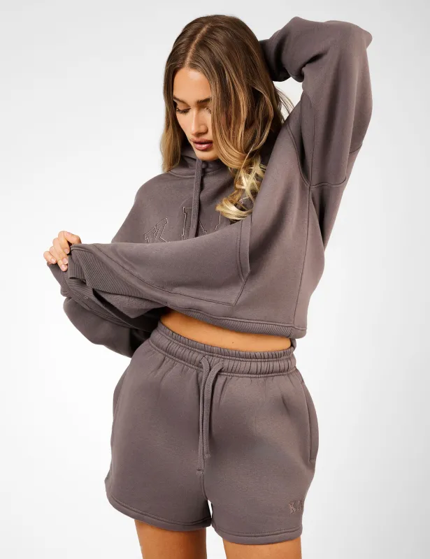 Kaiia Logo Sweat Shorts Mink sold by Public Desire