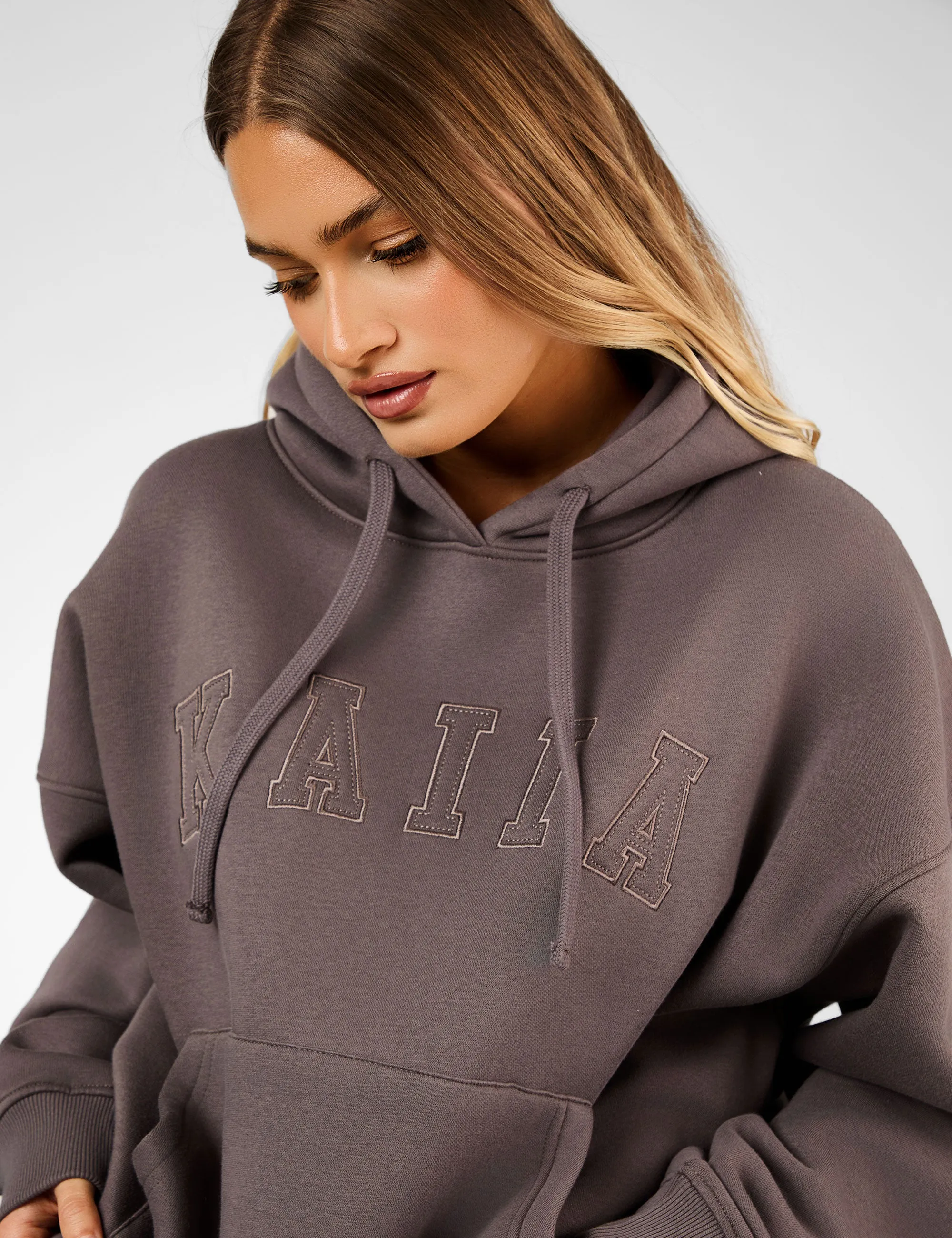 Kaiia Slogan Oversized Hoodie Mink sold by Public Desire product image thumbnail 3