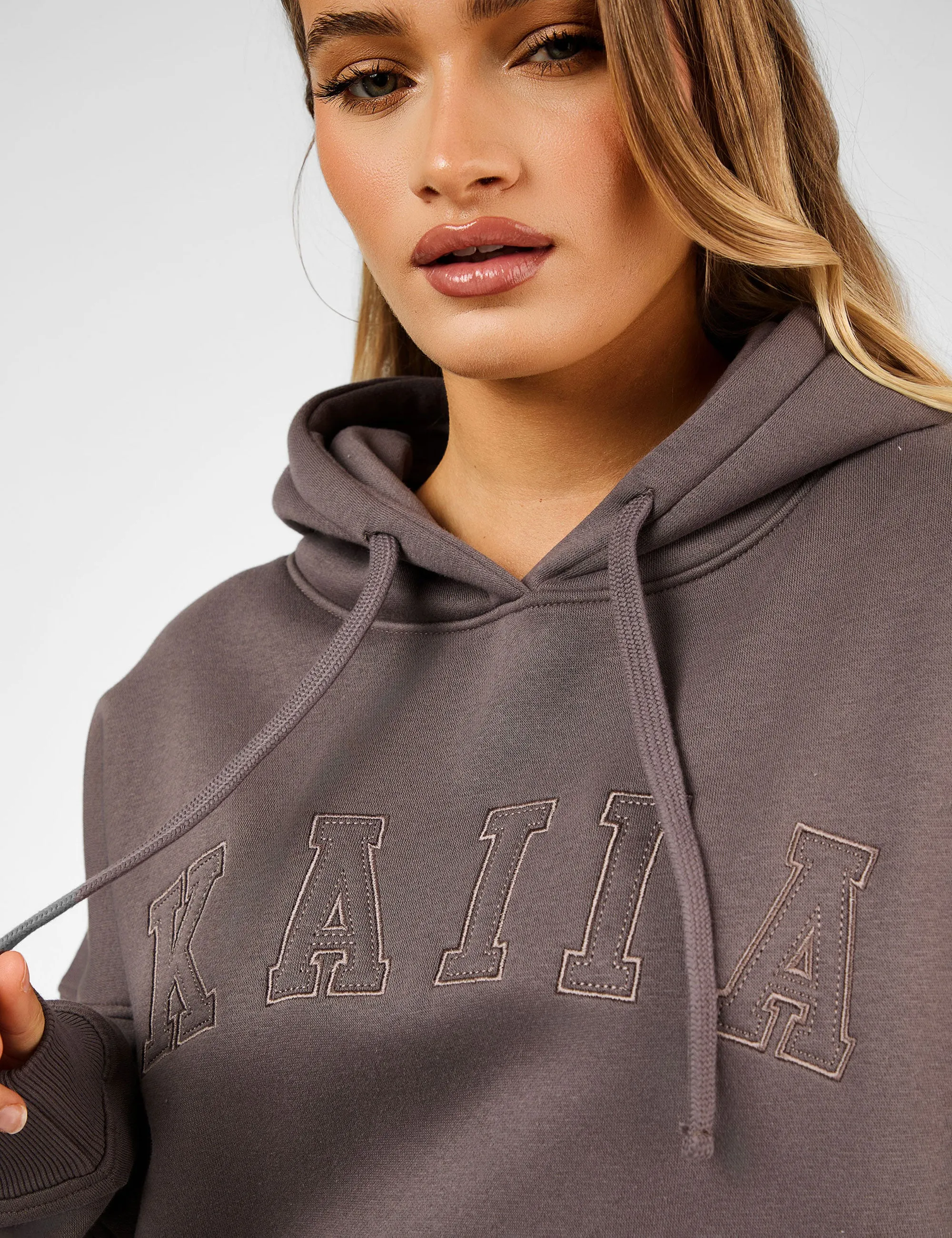 Kaiia Slogan Oversized Hoodie Mink sold by Public Desire product image thumbnail 5