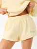 Kaiia Logo Mini Sweat Shorts Soft Yellow & Grey sold by Public Desire