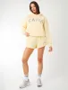 Kaiia Logo Mini Sweat Shorts Soft Yellow & Grey sold by Public Desire