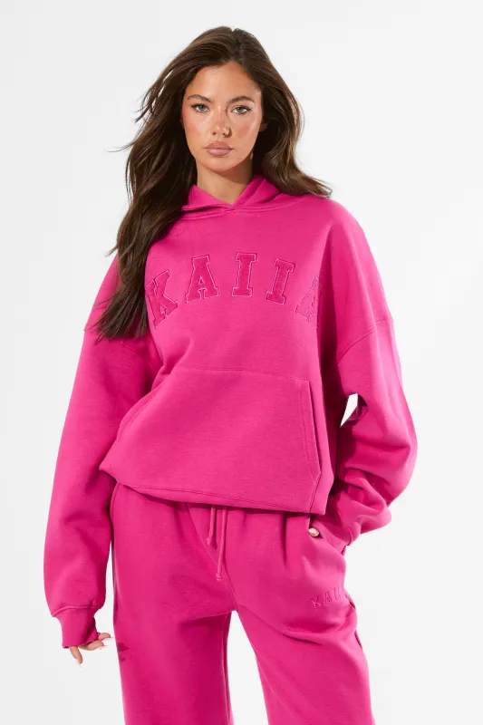 Kaiia Slogan Oversized Hoodie Bright Pink sold by Public Desire