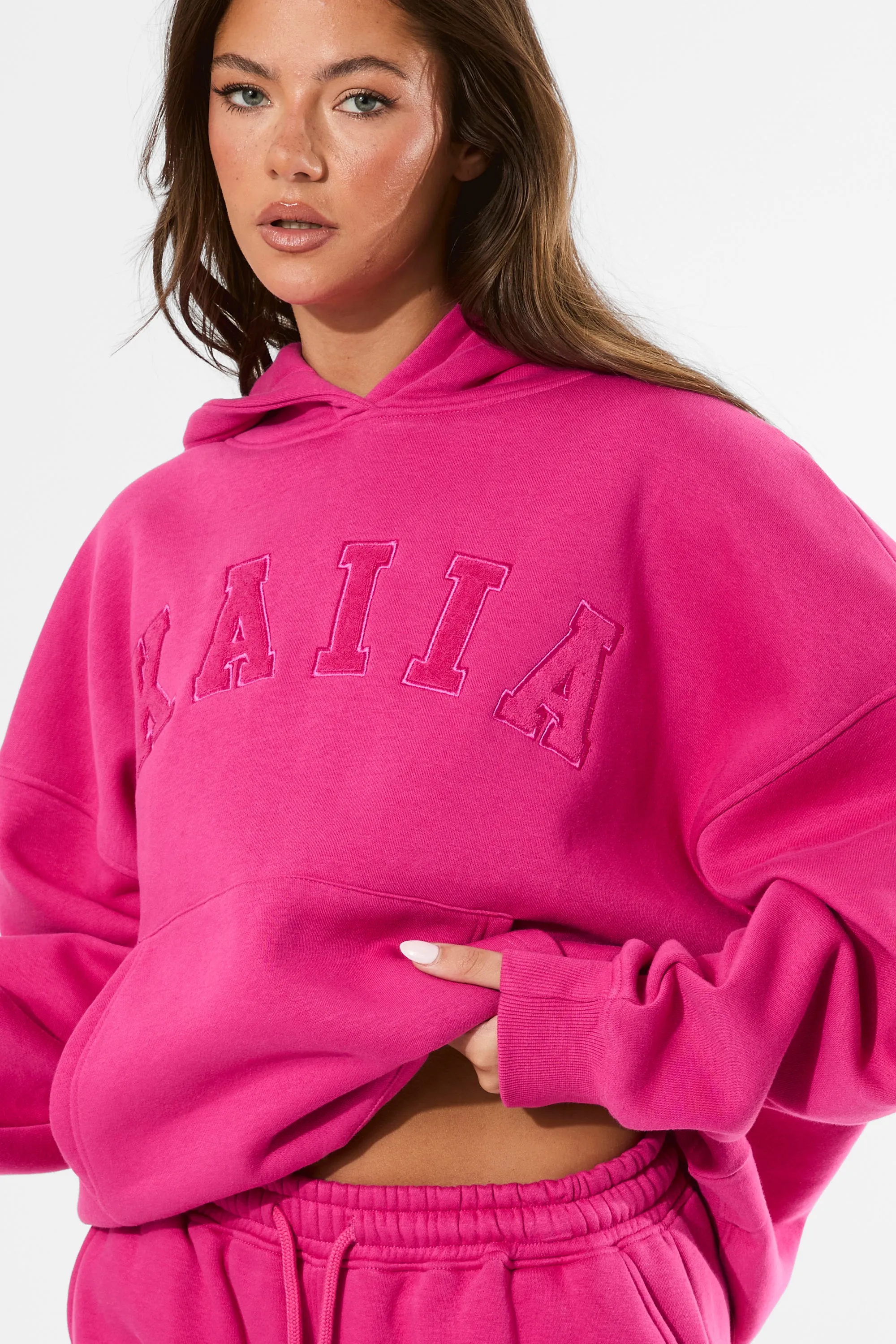 Kaiia Slogan Oversized Hoodie Bright Pink sold by Public Desire product image thumbnail 2