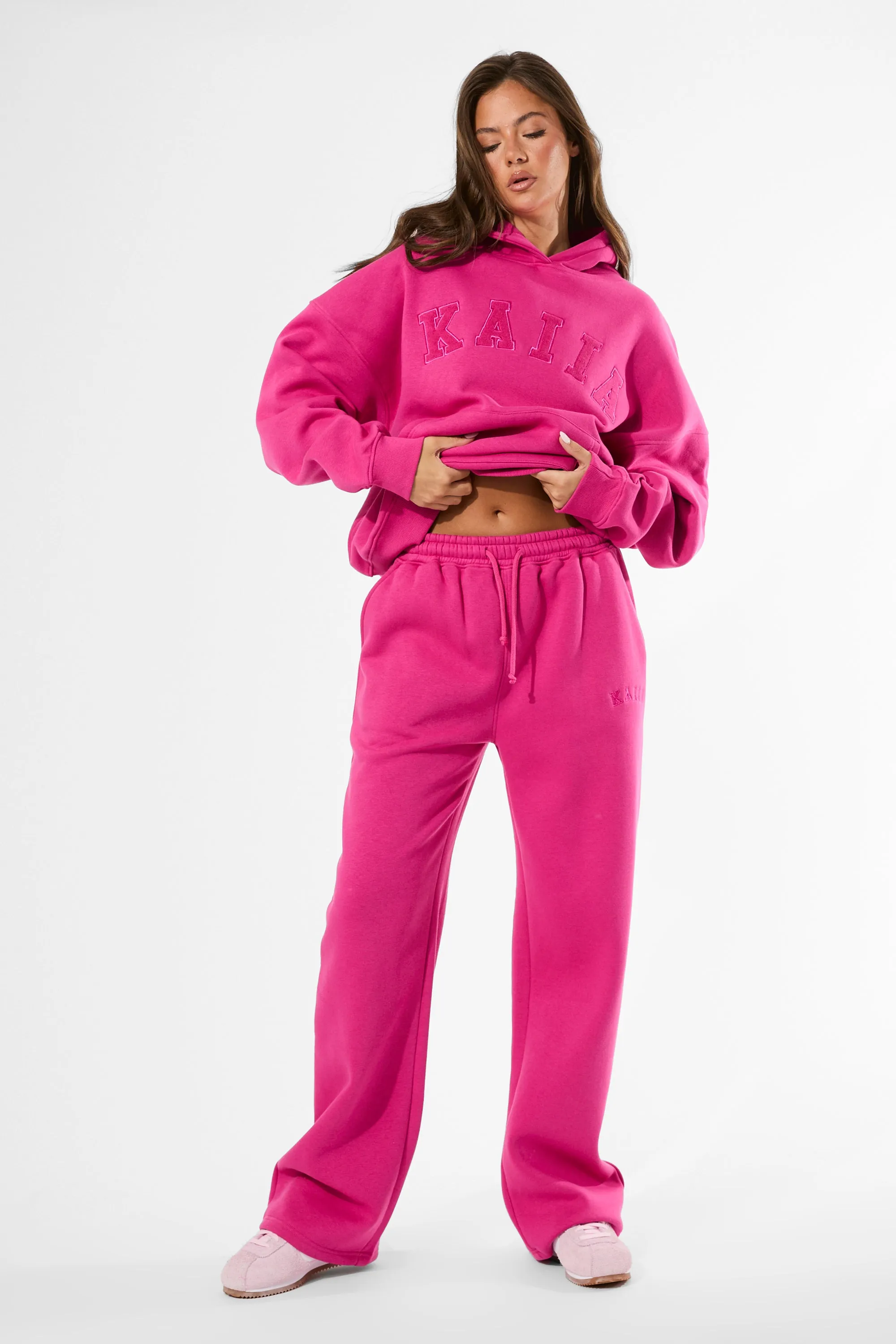 Kaiia Slogan Oversized Hoodie Bright Pink sold by Public Desire product image thumbnail 5