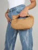 The Blame Tan Woven PU Knot Detail Mini Grab Bag sold by Public Desire