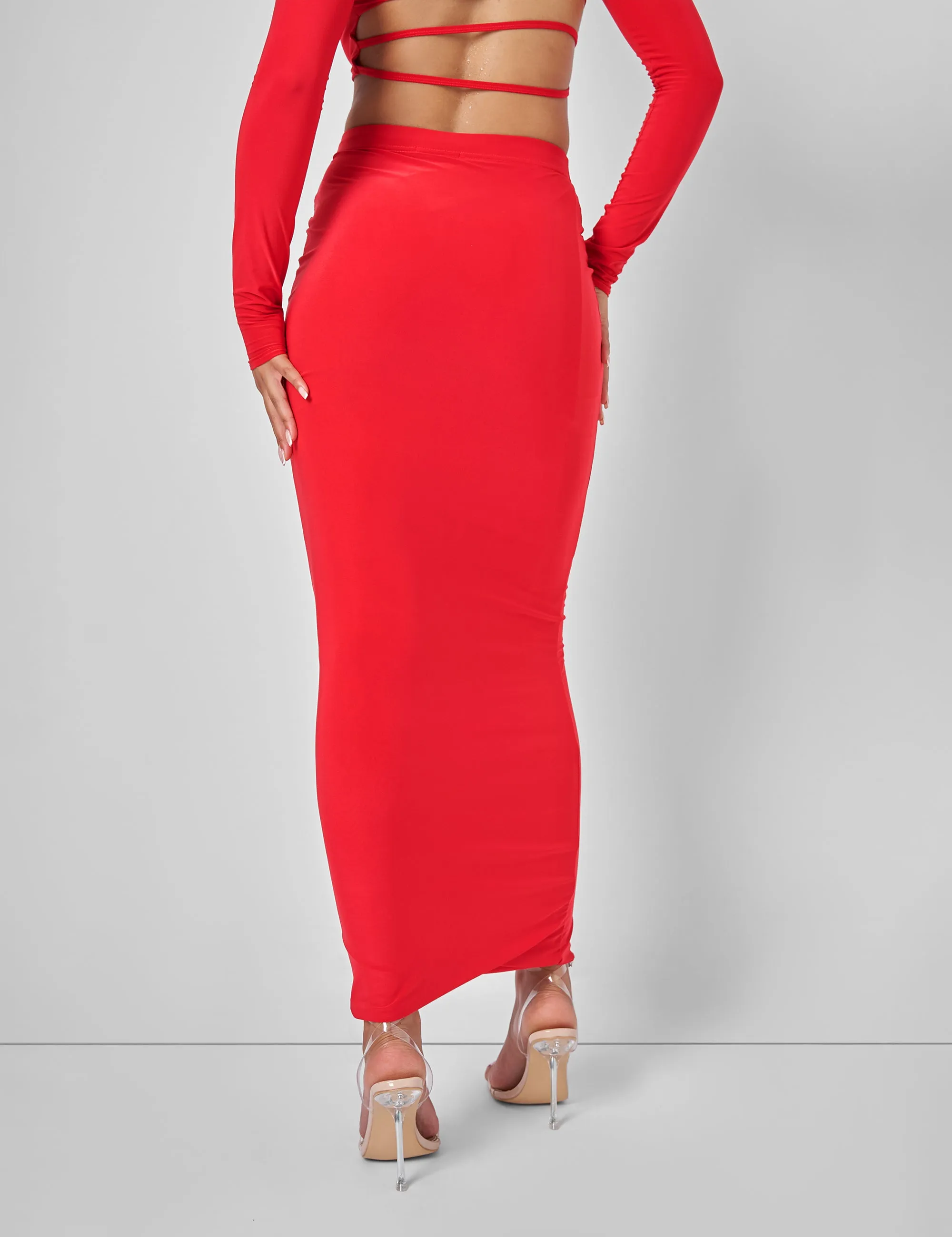 Public Desire Cut Out Maxi Skirt Co-ord in Red sold by Public Desire product image thumbnail 5
