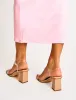 Maryse Nude Perspex Pu Barely There Mid Block Heels sold by Public Desire
