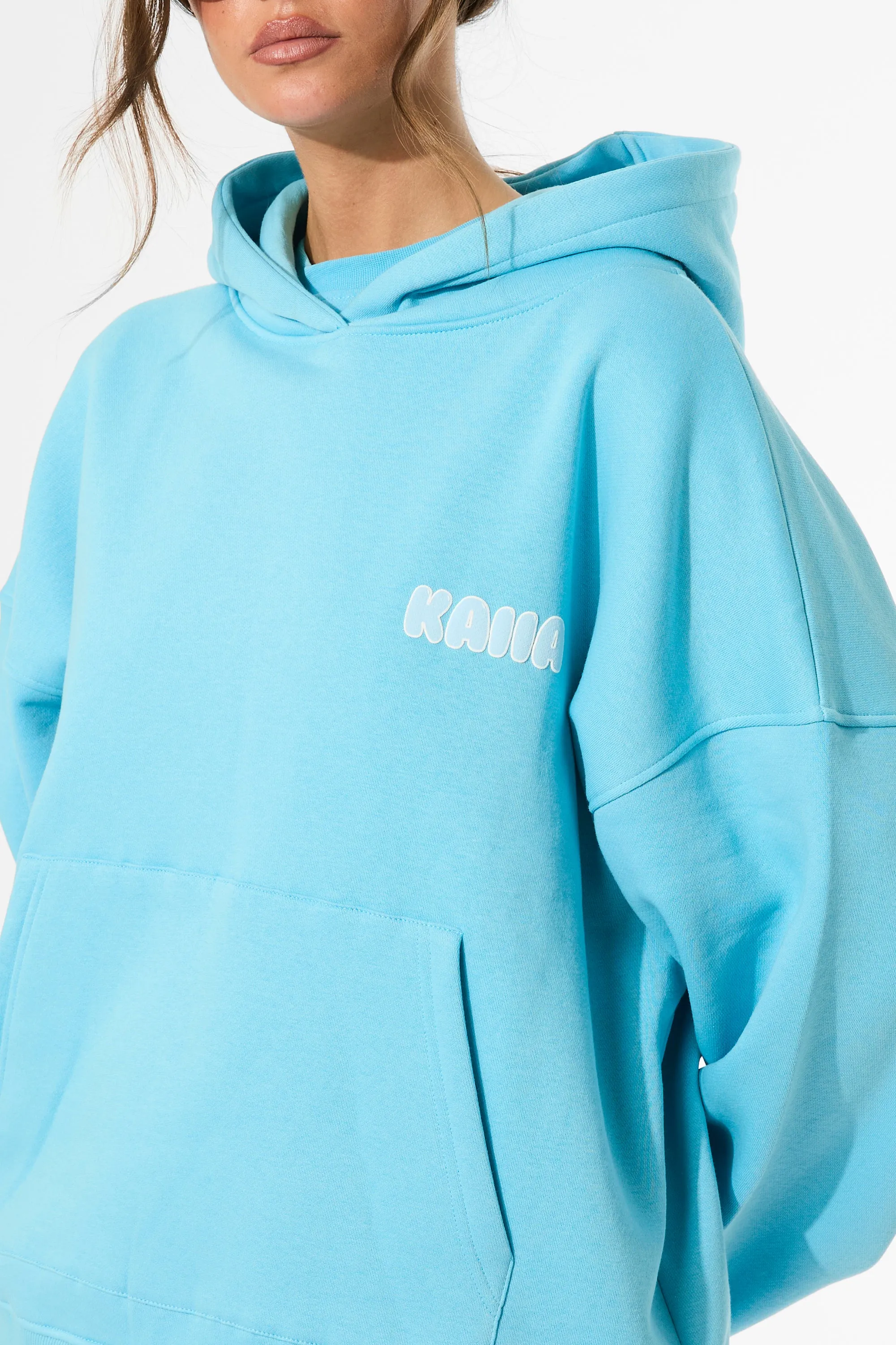 Kaiia Bubble Graphic Oversized Hoodie Pool Blue sold by Public Desire product image thumbnail 3