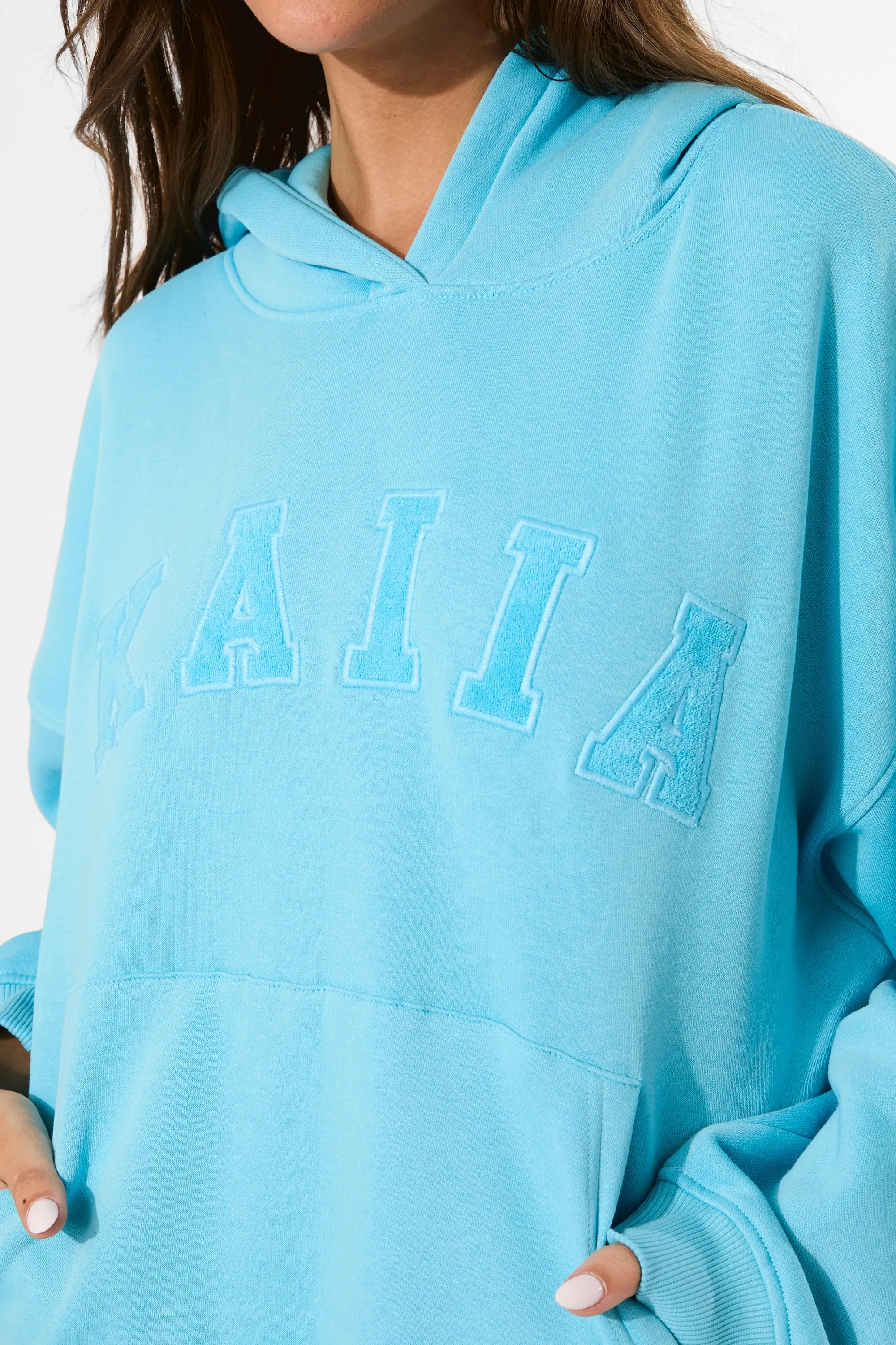 Kaiia Slogan Oversized Hoodie Pool Blue sold by Public Desire product image thumbnail 3
