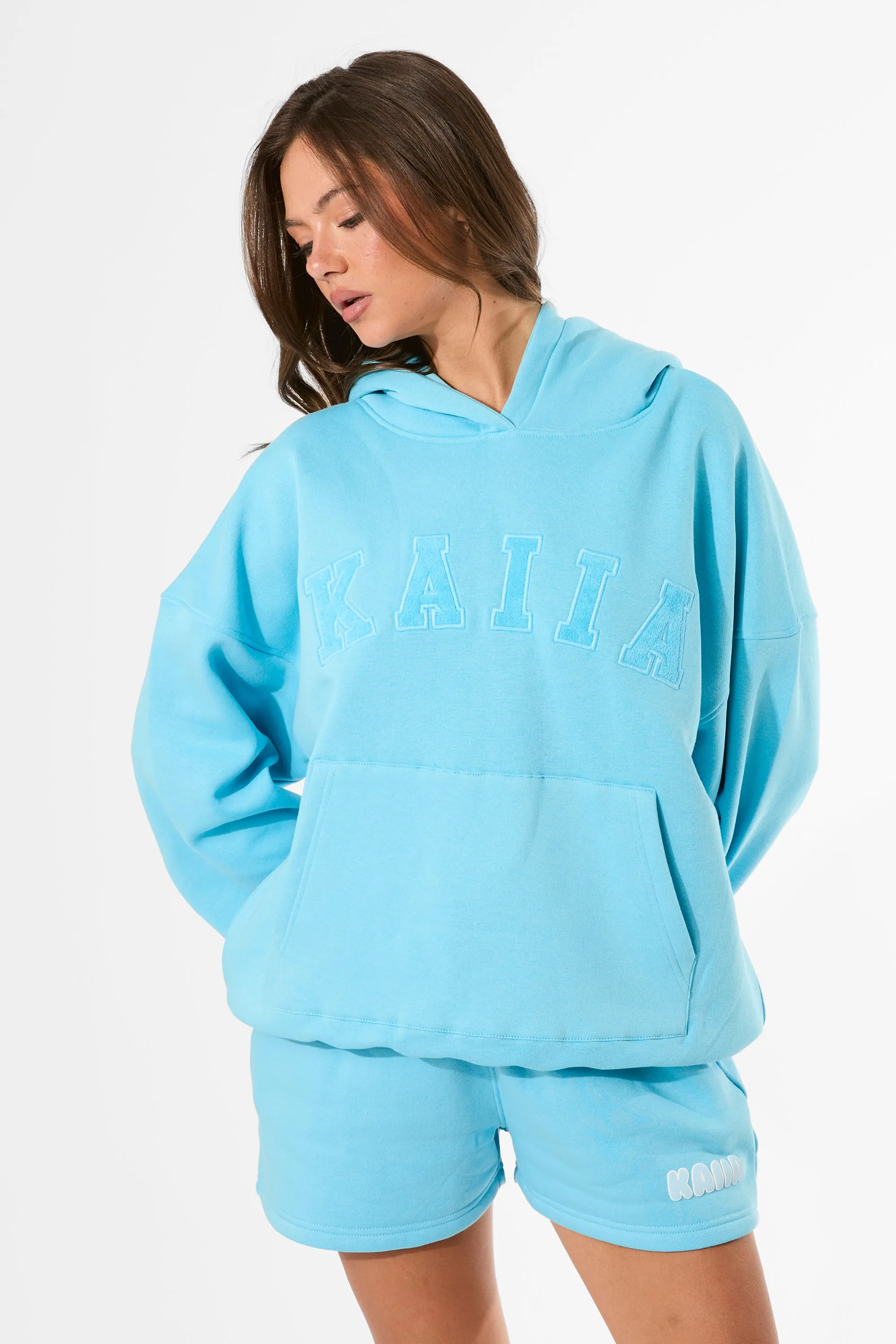 Kaiia Slogan Oversized Hoodie Pool Blue sold by Public Desire product image thumbnail 4