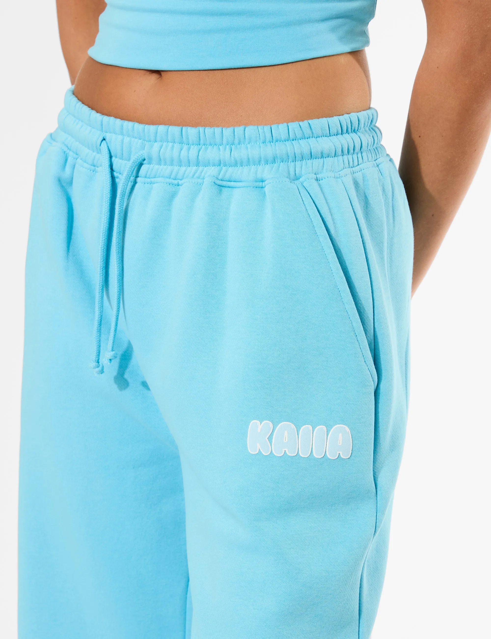 Kaiia Bubble Graphic Wide Leg Joggers Pool Blue sold by Public Desire product image thumbnail 3
