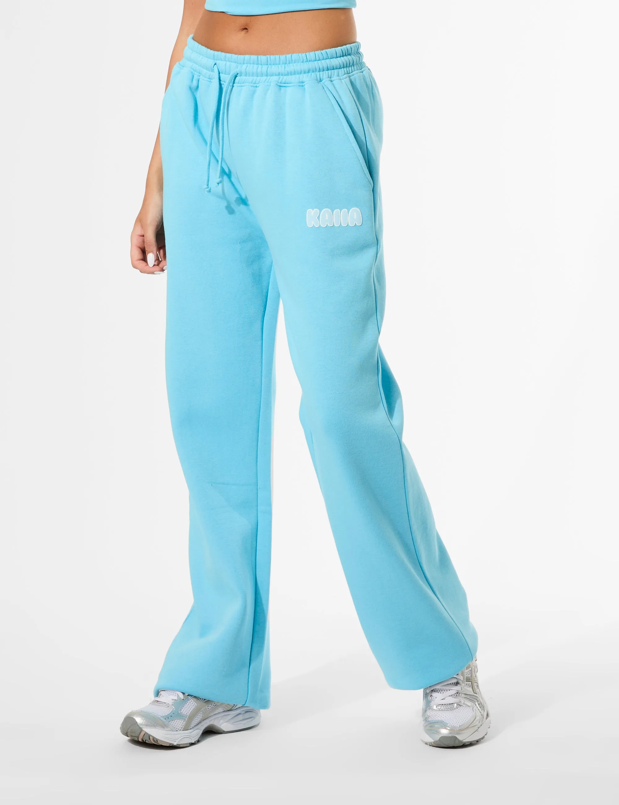 Kaiia Bubble Graphic Wide Leg Joggers Pool Blue sold by Public Desire product image thumbnail 2