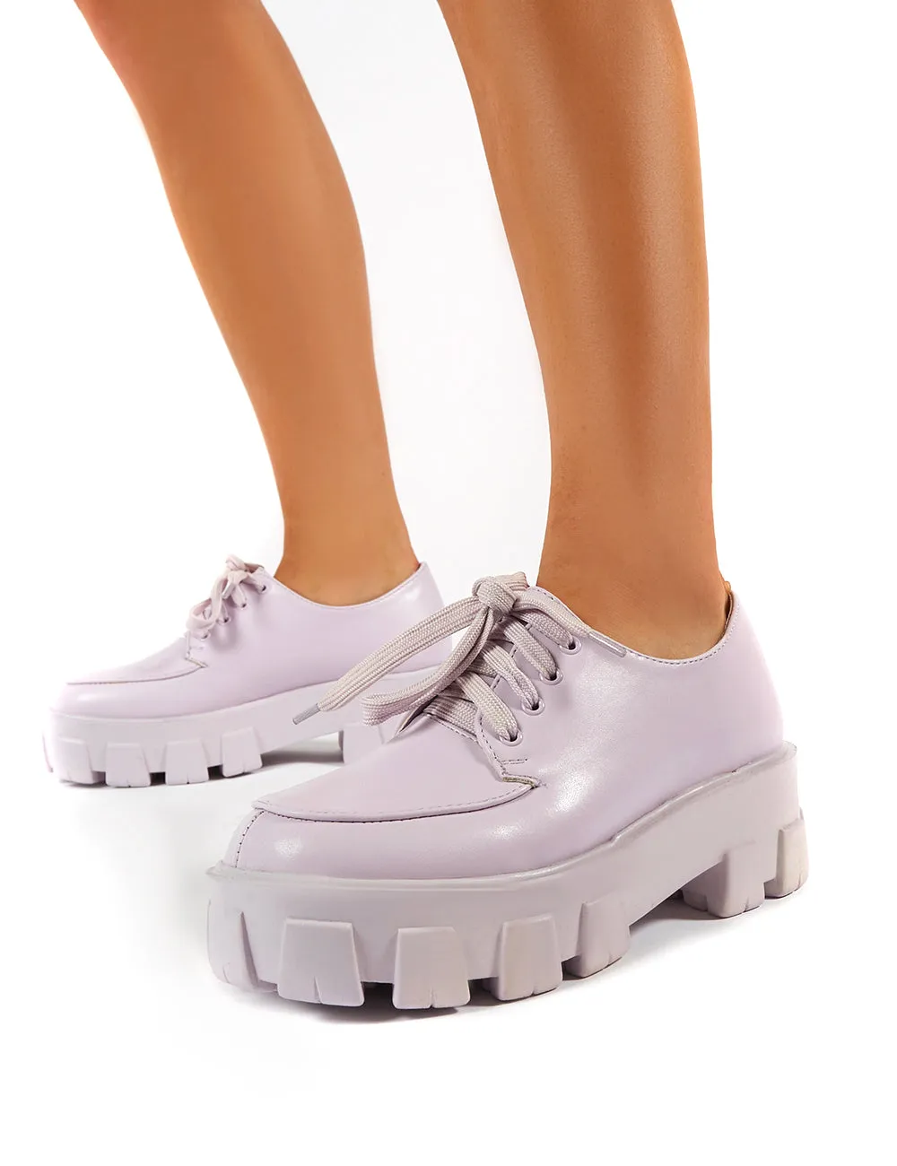 Candid Lilac Chunky Sole Lace Up Creeper sold by Public Desire product image thumbnail 3
