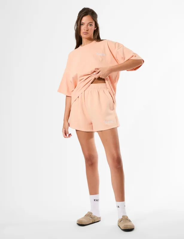 Kaiia Logo Mini Sweat Shorts Tangerine sold by Public Desire