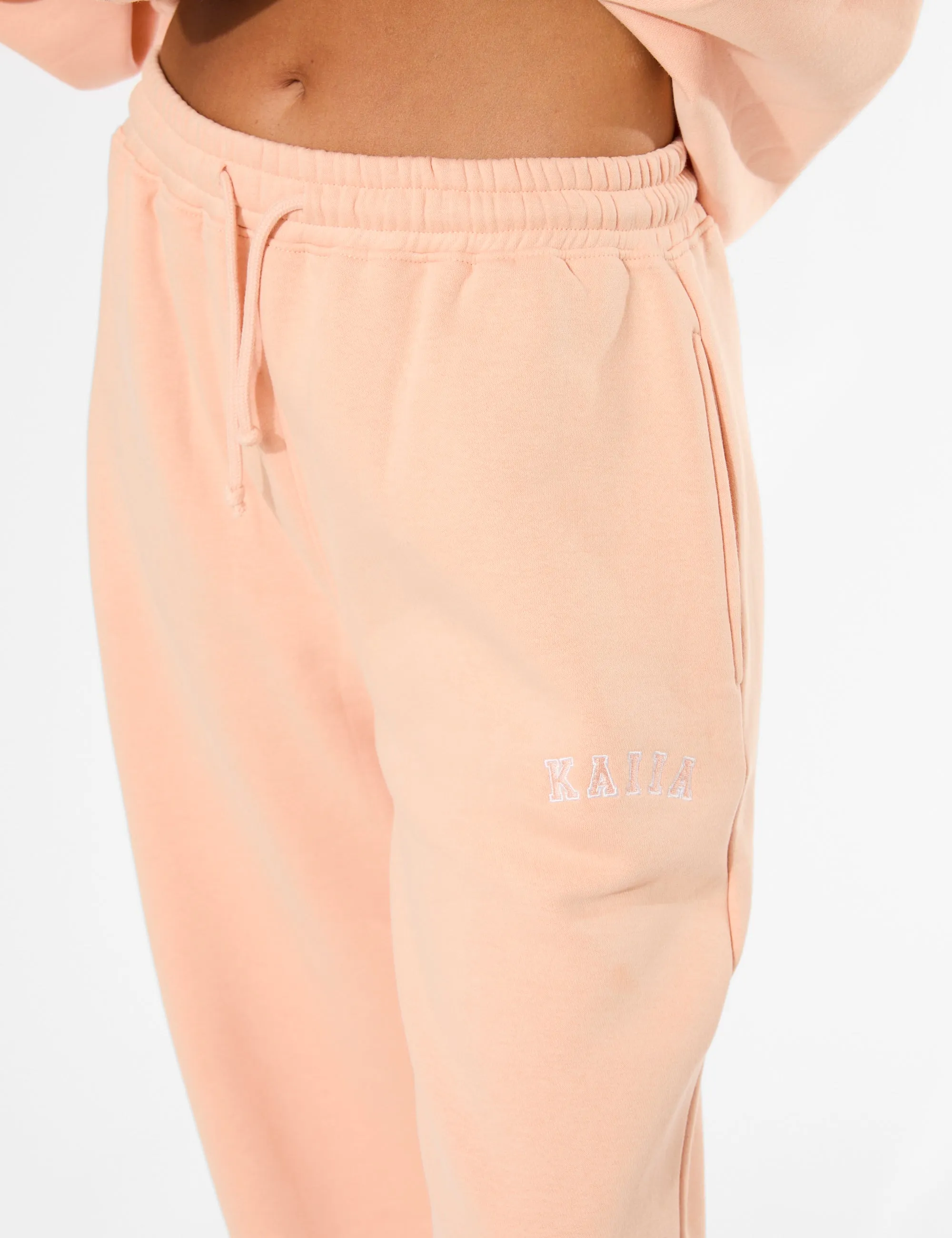 Kaiia Logo Wide Leg Joggers Tangerine sold by Public Desire product image thumbnail 4