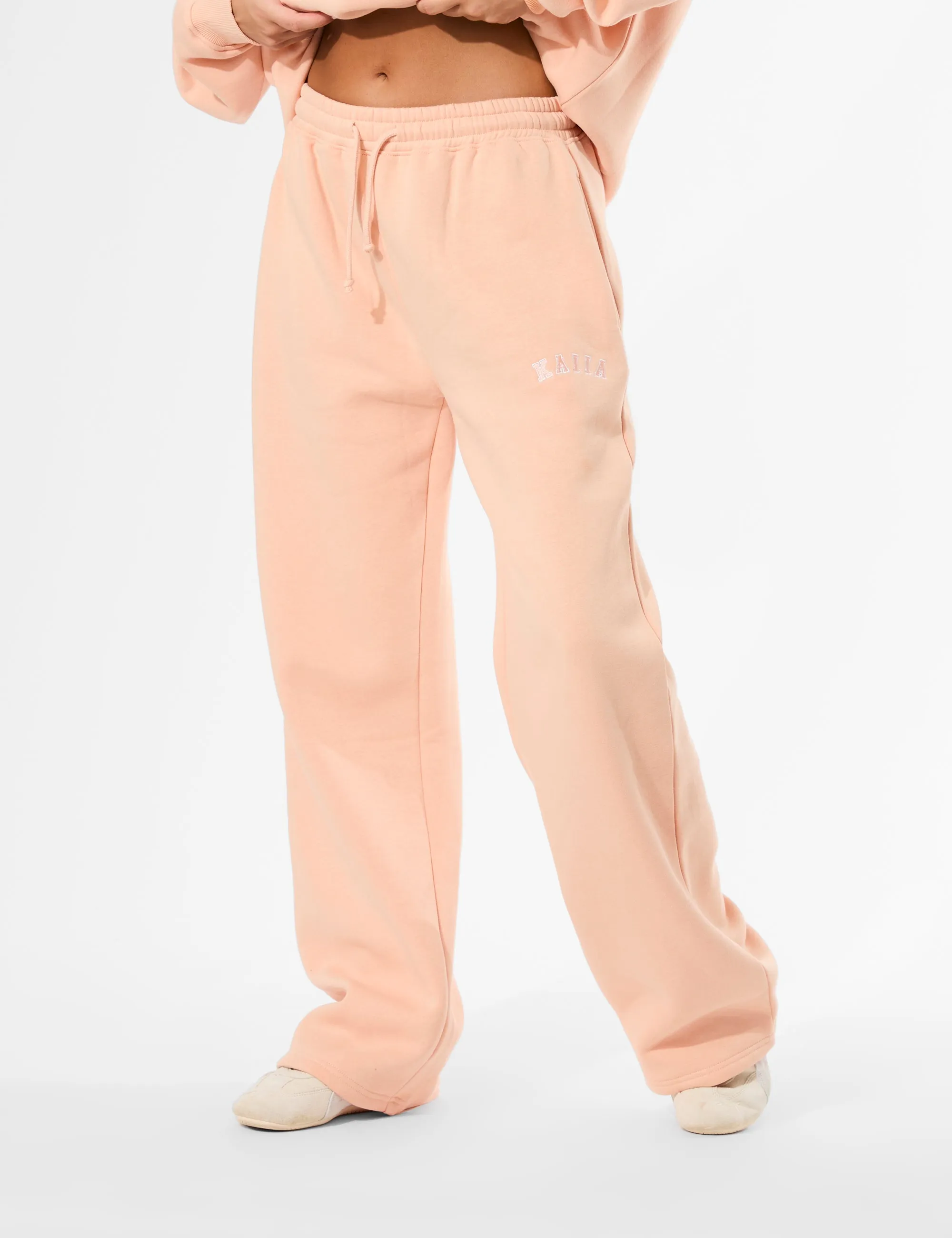 Kaiia Logo Wide Leg Joggers Tangerine sold by Public Desire product image thumbnail 2