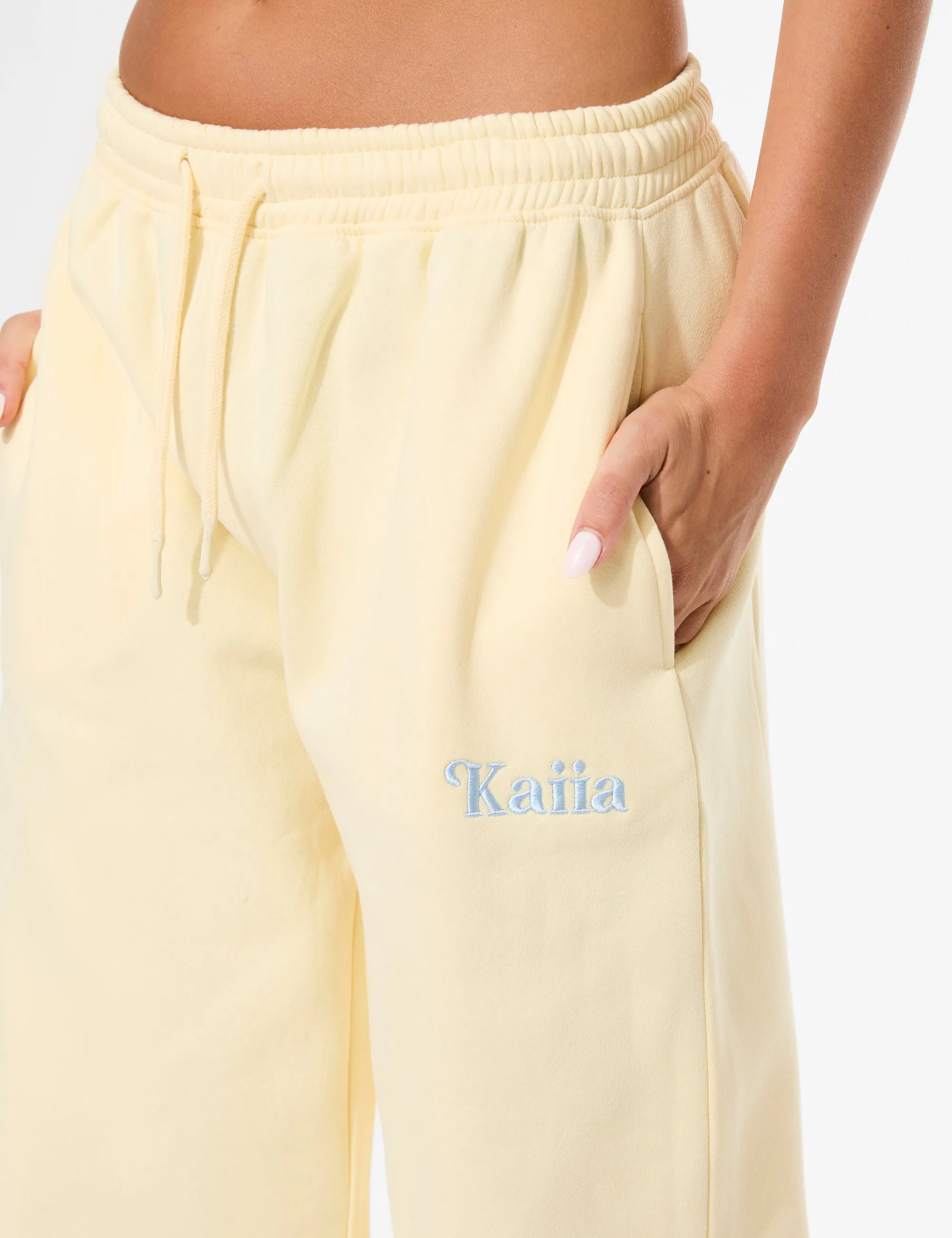 Kaiia Slogan Wide Leg Joggers Lemon sold by Public Desire product image thumbnail 4