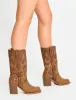 Texas Vintage Western Two Toned Block Heel Ankle Boots sold by Public Desire