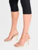 Fizzy Gold Mirror Pu Square Toe Padded Insole Strappy Barely There sold by Public Desire