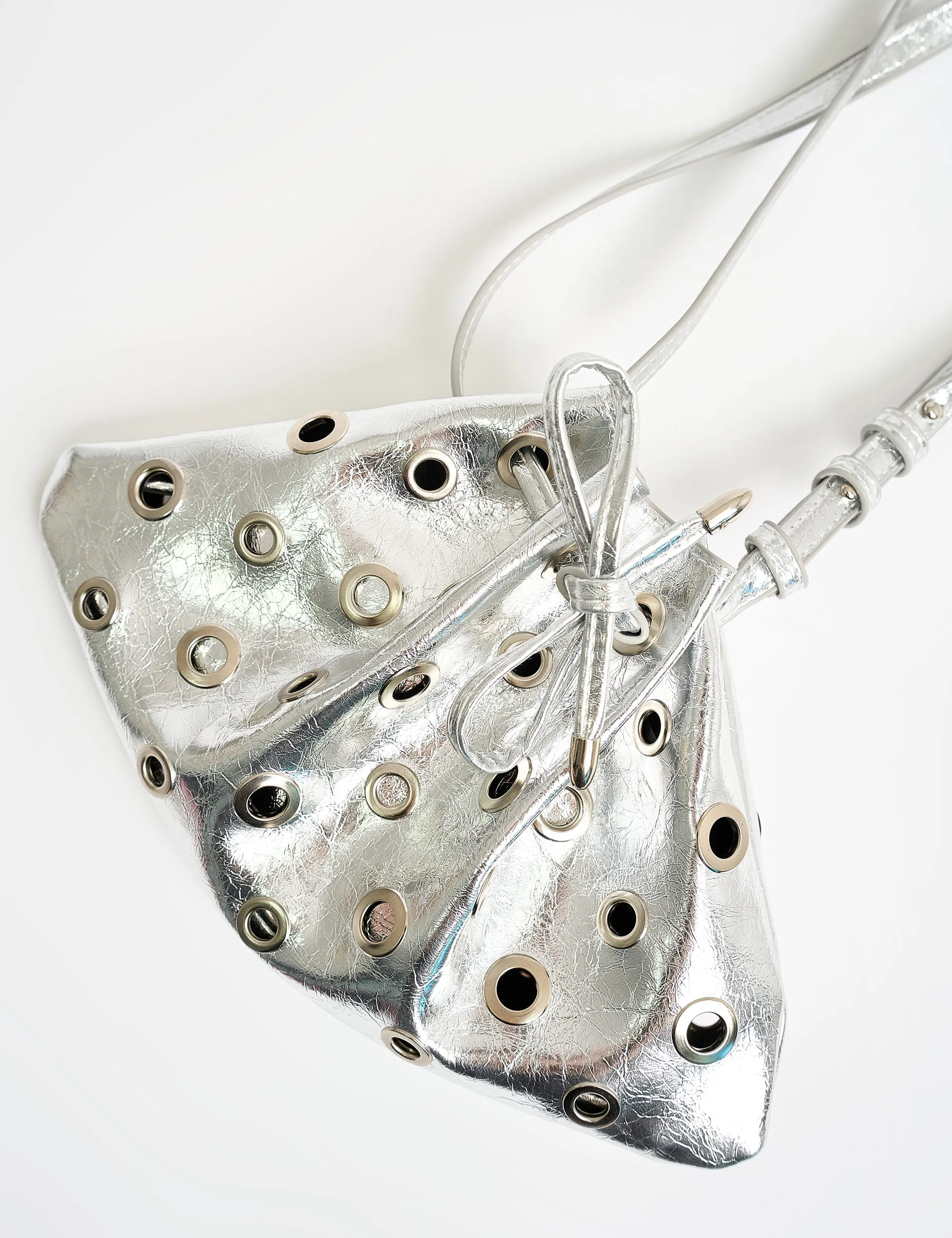 The Azura Silver Eyelet Detail Shoulder Bag sold by Public Desire product image thumbnail 3