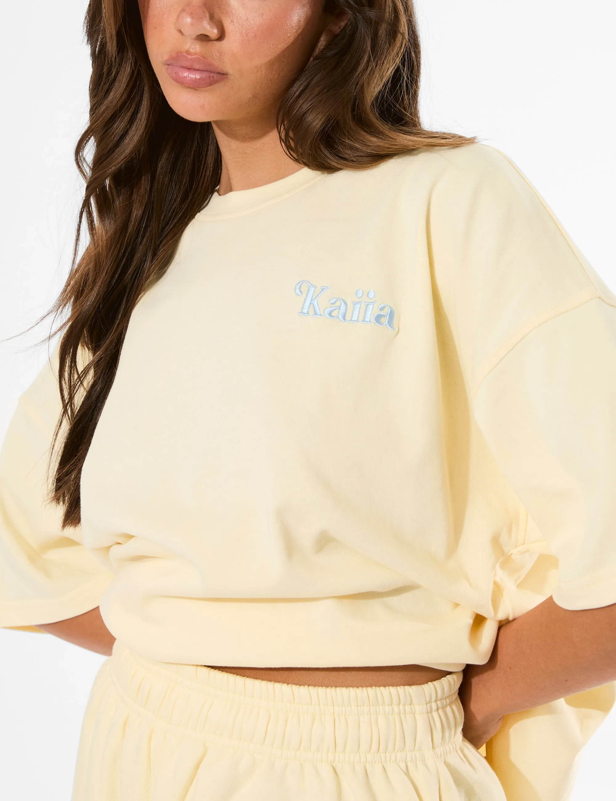 Kaiia Summer Back Graphic Oversized T-Shirt Lemon sold by Public Desire product image thumbnail 4