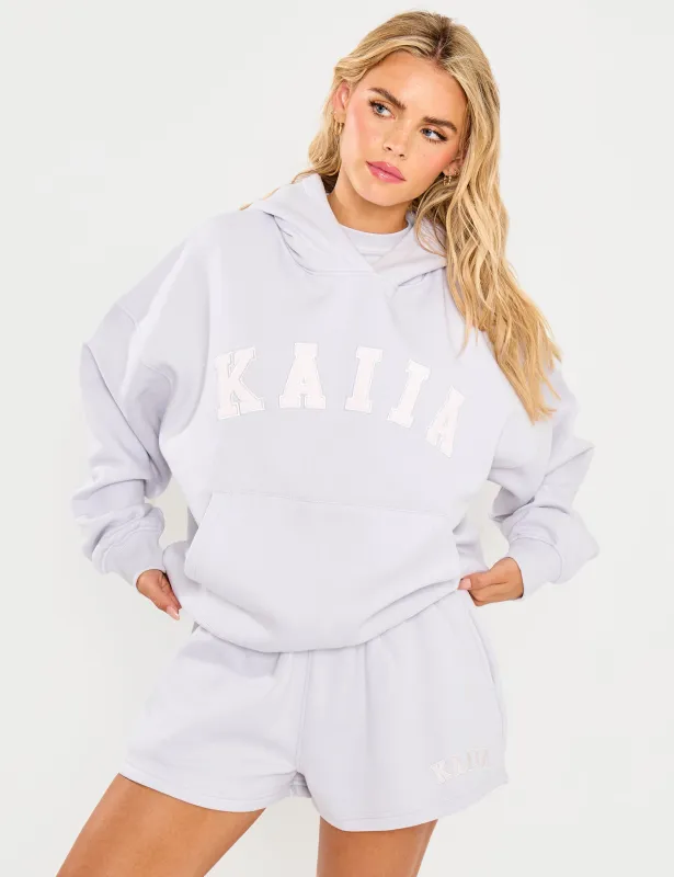 Kaiia Slogan Oversized Hoodie Grey Lilac sold by Public Desire