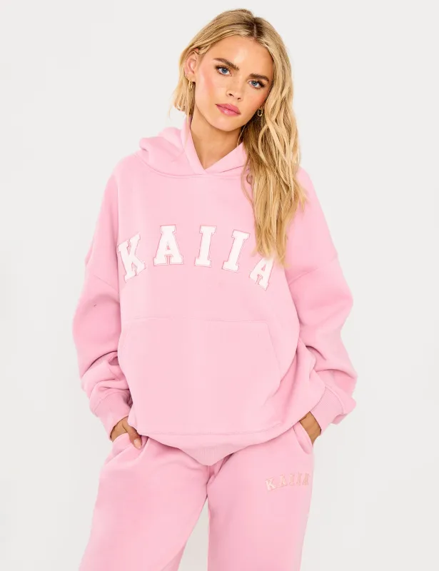 Kaiia Slogan Oversized Hoodie Rose Pink sold by Public Desire