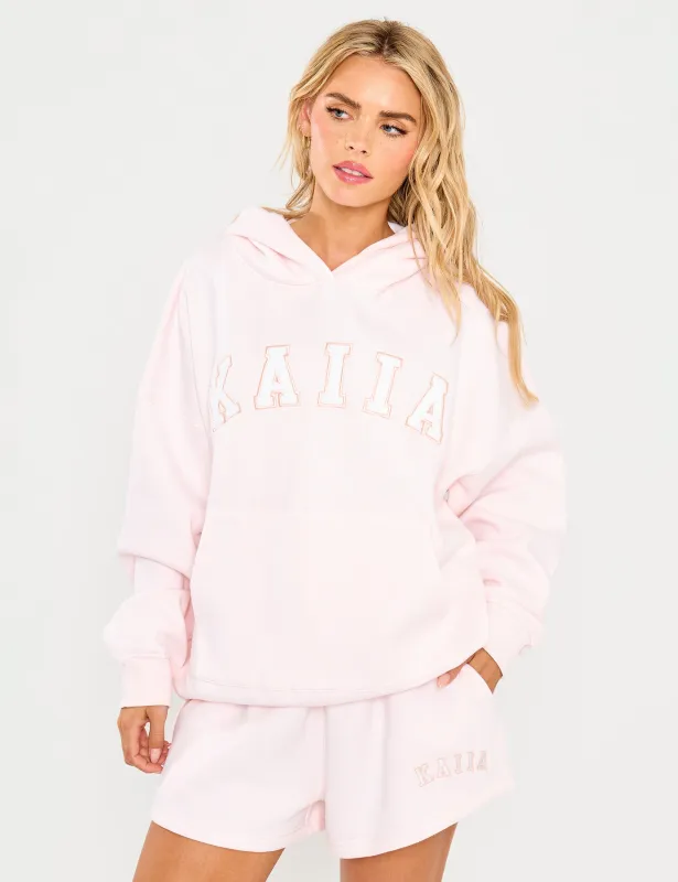 Kaiia Slogan Oversized Hoodie Shell Pink sold by Public Desire