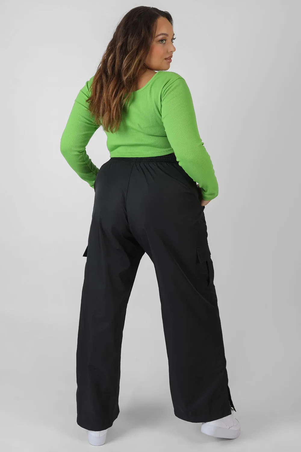 Curve Long Sleeve Square Neck Crop Top Green sold by Public Desire product image thumbnail 4