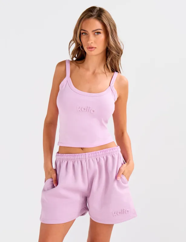 Kaiia Embossed Logo Cami Top Parma Violet sold by Public Desire
