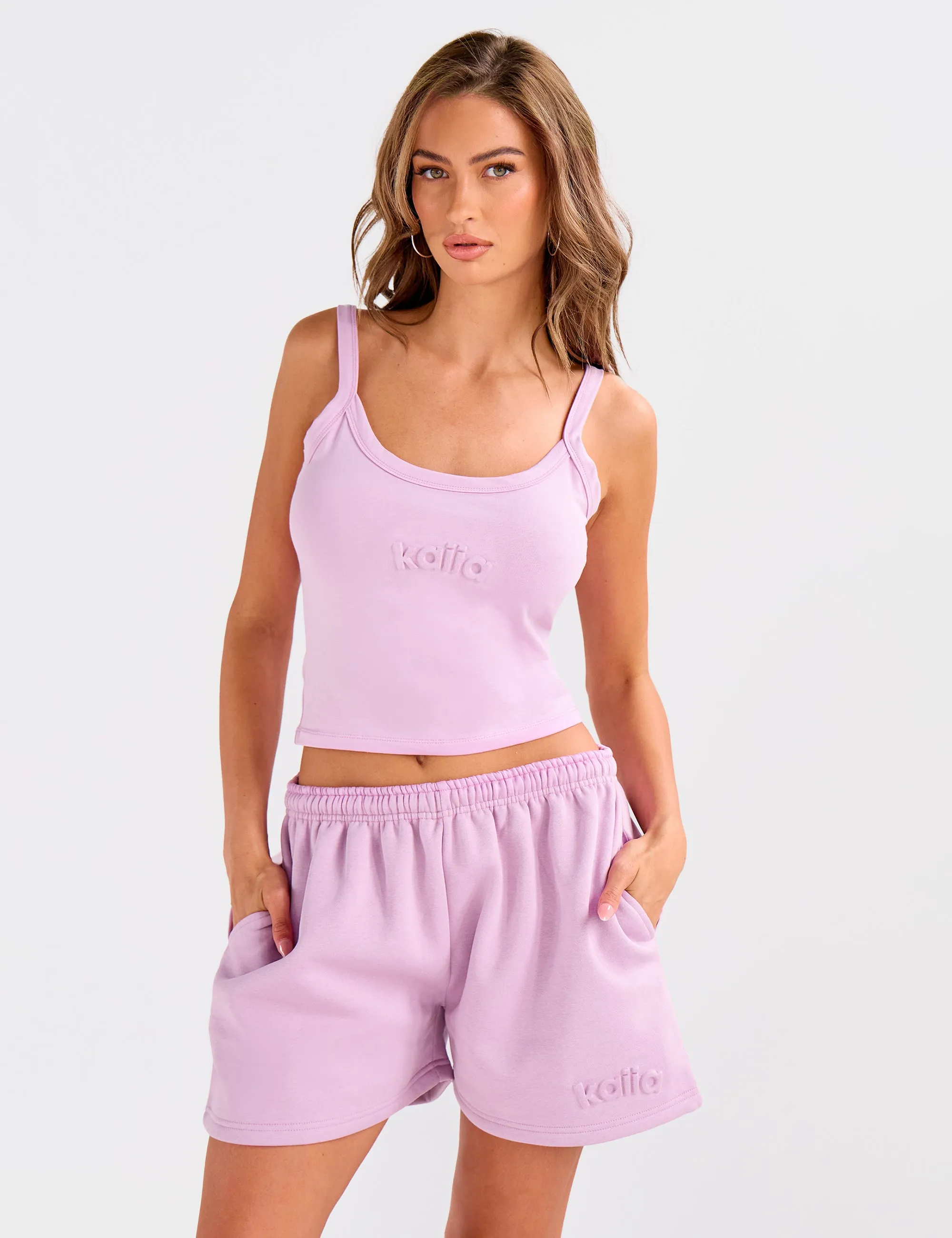 Kaiia Embossed Logo Cami Top Parma Violet sold by Public Desire