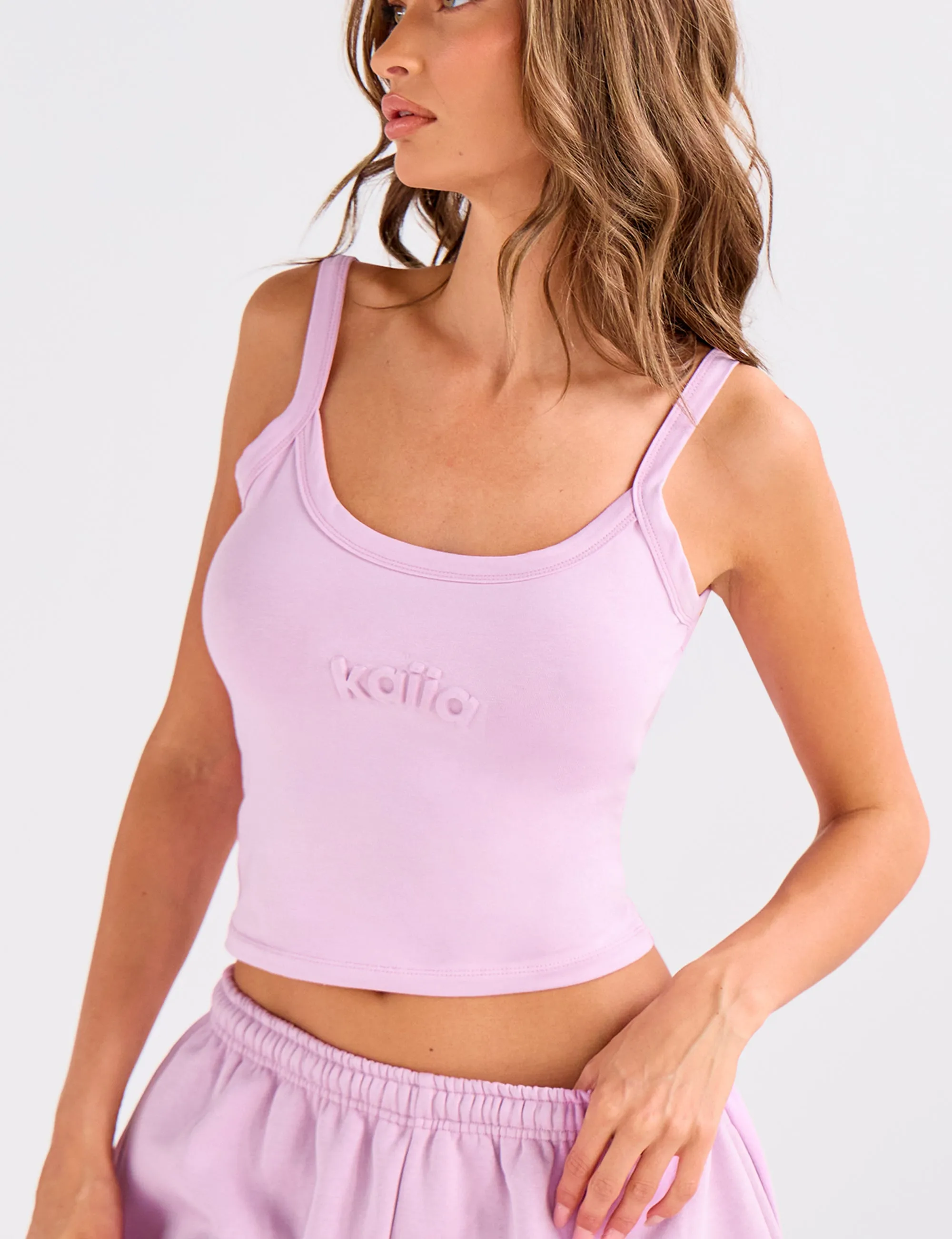 Kaiia Embossed Logo Cami Top Parma Violet sold by Public Desire product image thumbnail 2