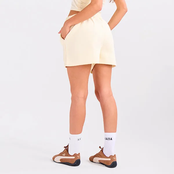 Kaiia Embossed Logo Sweat Shorts Lemon sold by Public Desire product image thumbnail 2