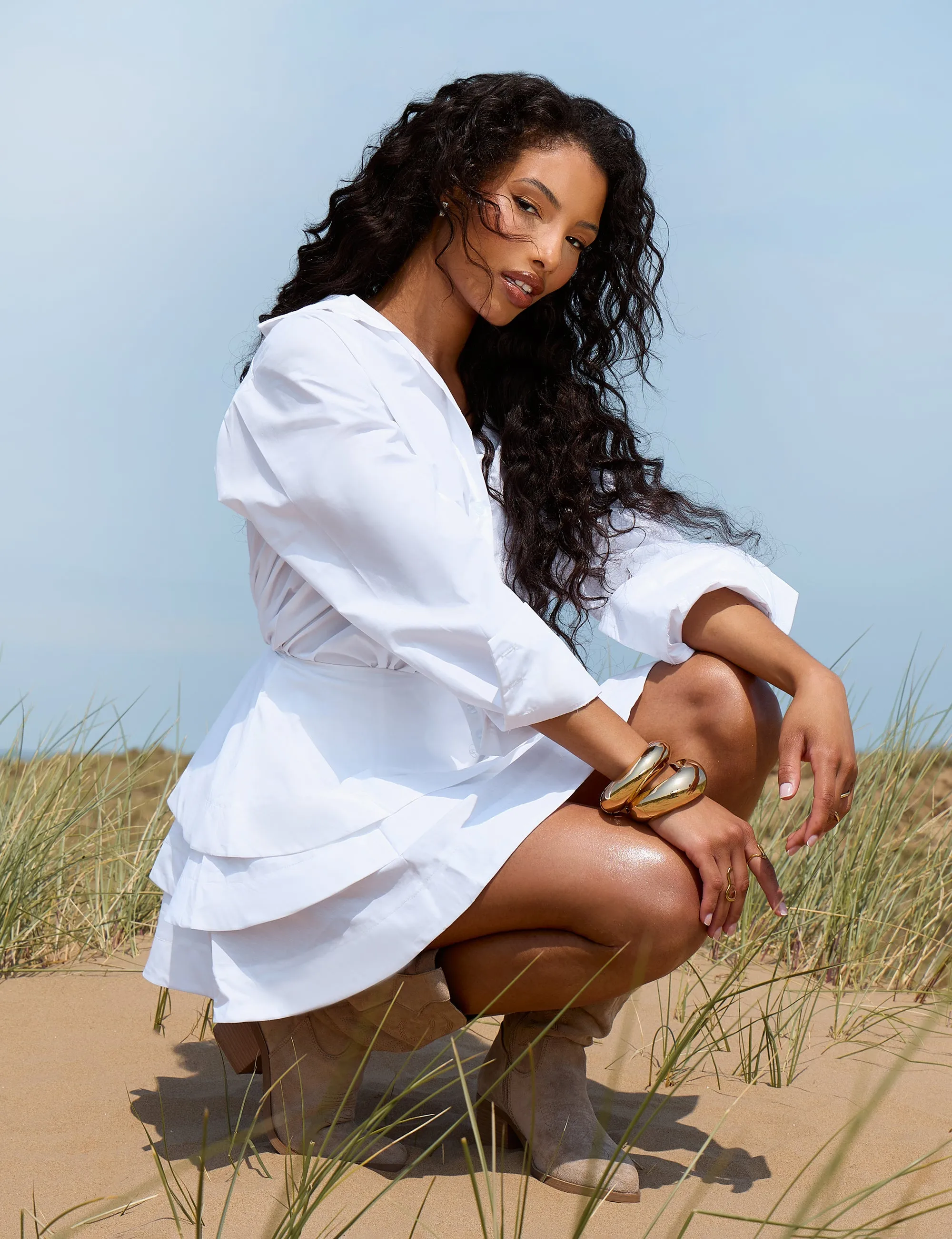 Long Sleeve Collared Shirt White sold by Public Desire product image thumbnail 4