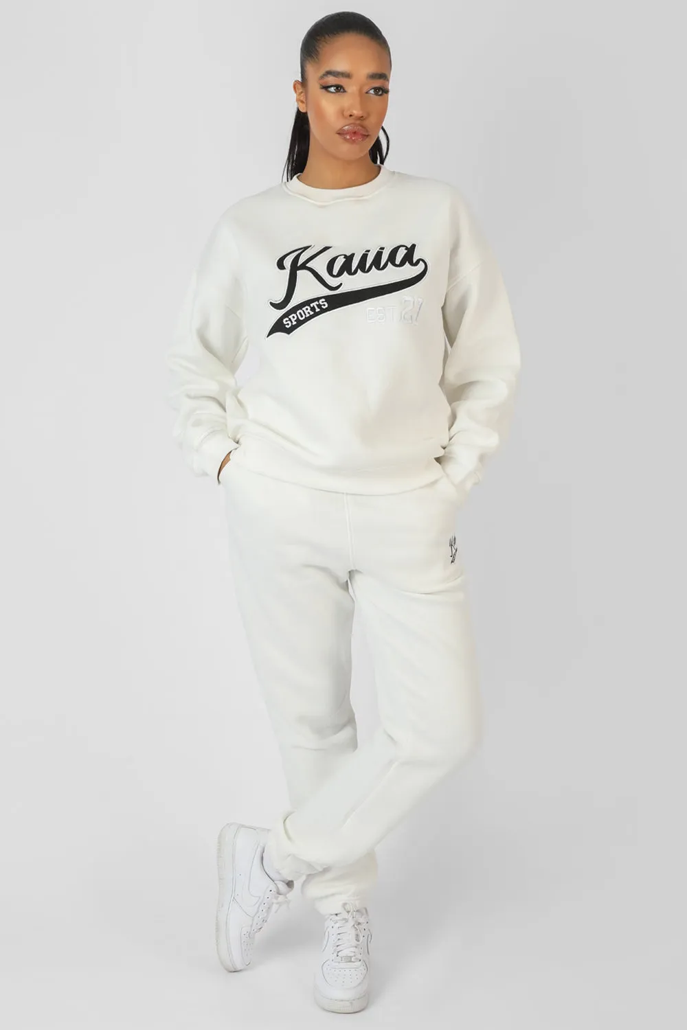 Varsity Embroidery Sweatshirt Ecru sold by Public Desire product image thumbnail 5