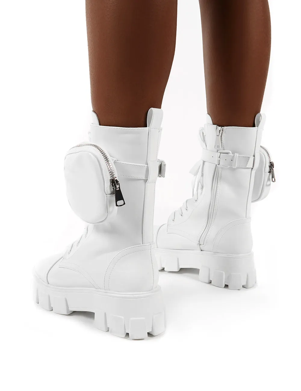 Intention White Chunky Sole Pouch Ankle Boots sold by Public Desire product image thumbnail 2