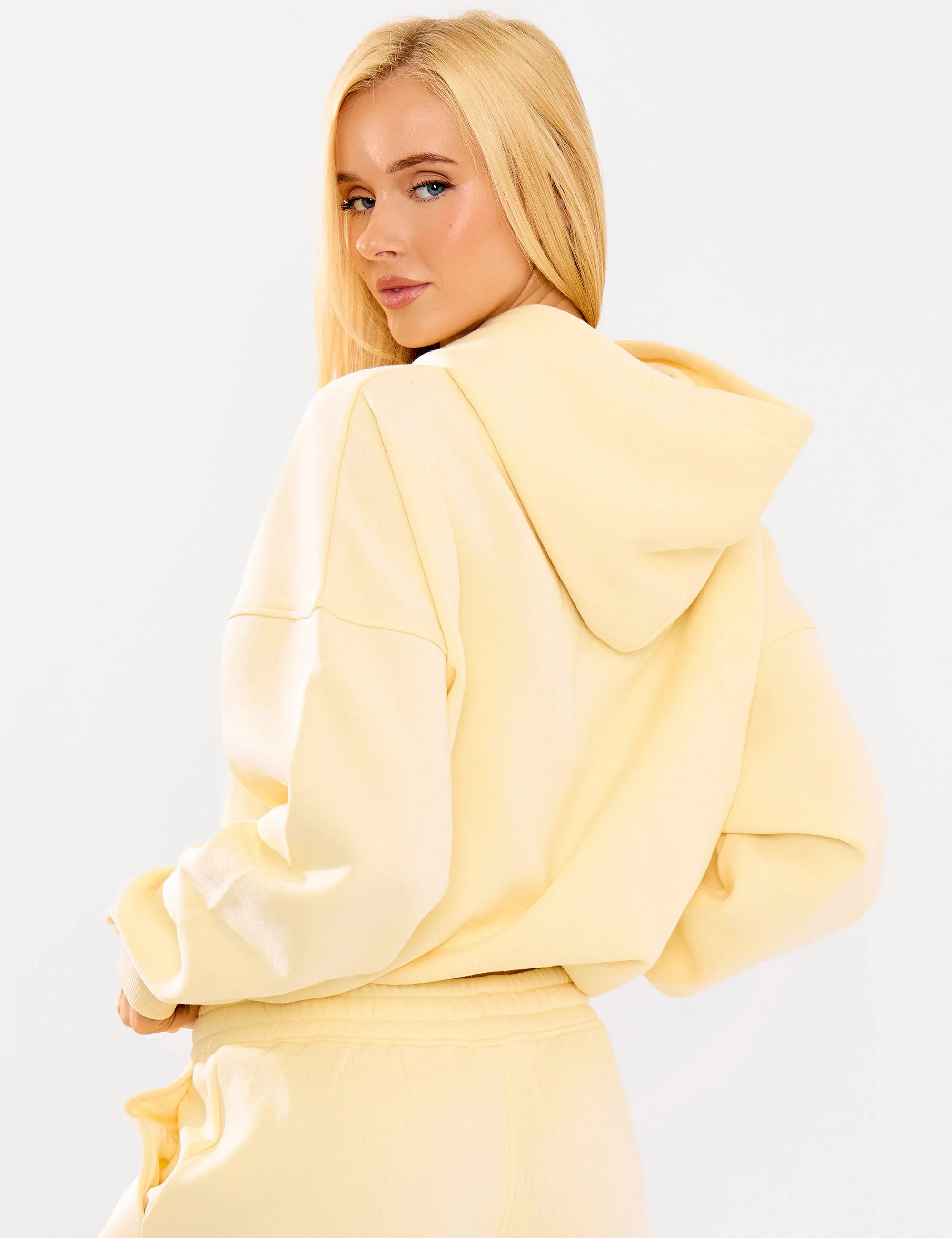 Kaiia Borg Slogan Oversized Hoodie Lemon sold by Public Desire product image thumbnail 2