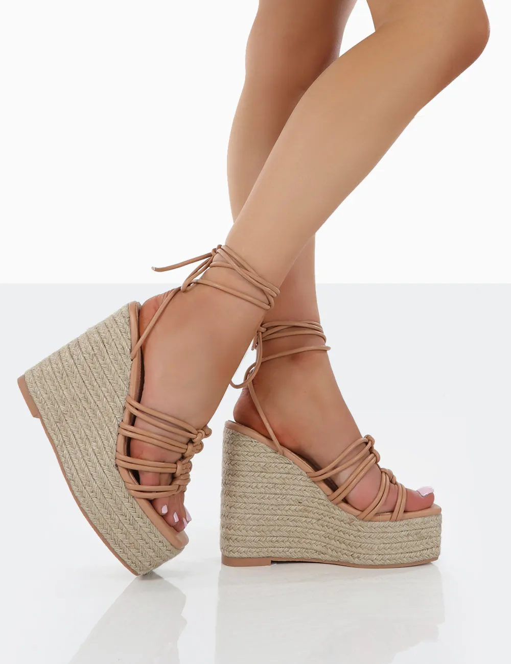 Chakkra Nude PU High Heeled Sandal Espadrilles Wedges sold by Public Desire product image thumbnail 3
